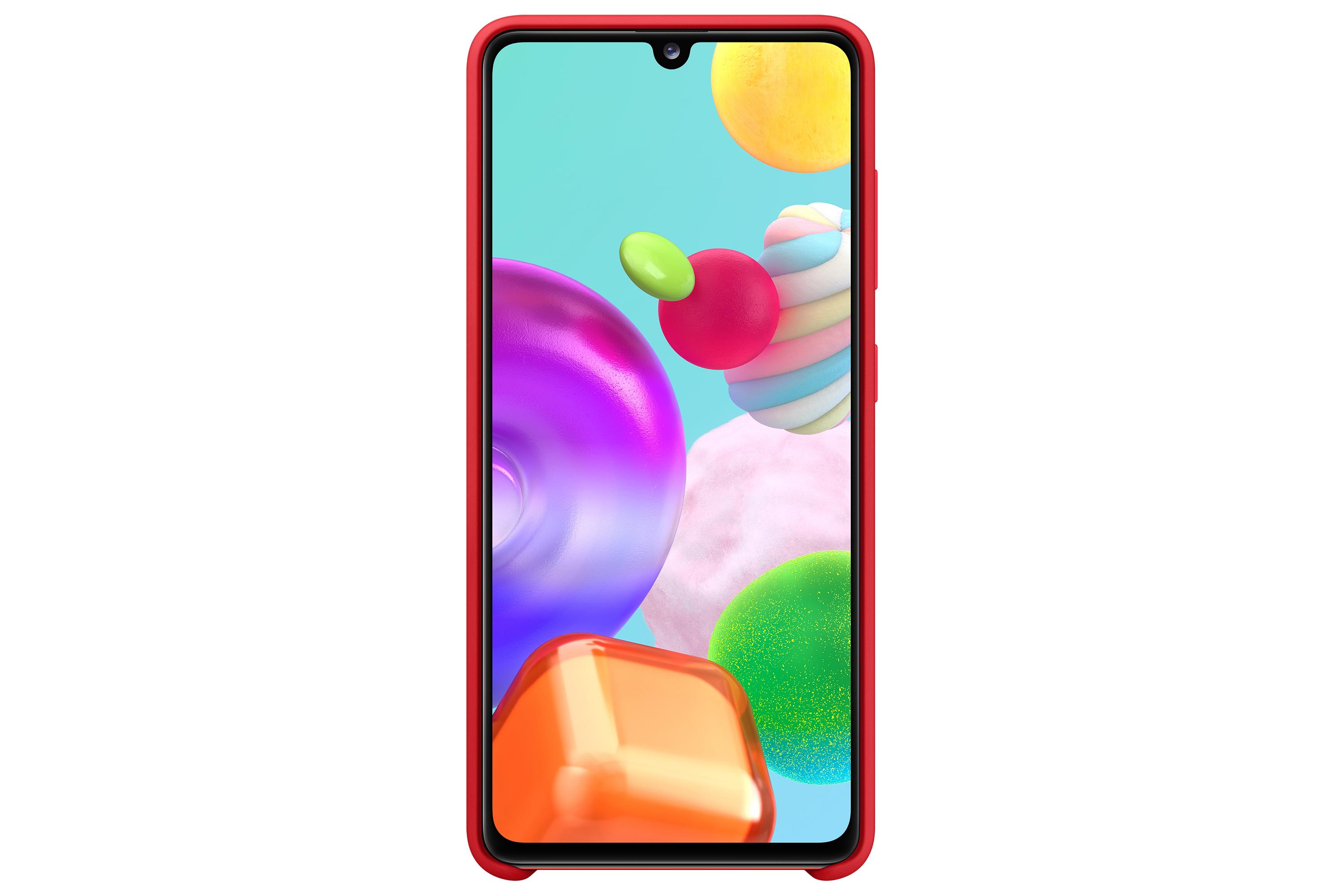 PA415TRE Silikoninis dėklas skirtas Samsung Galaxy A41 (Raudona)