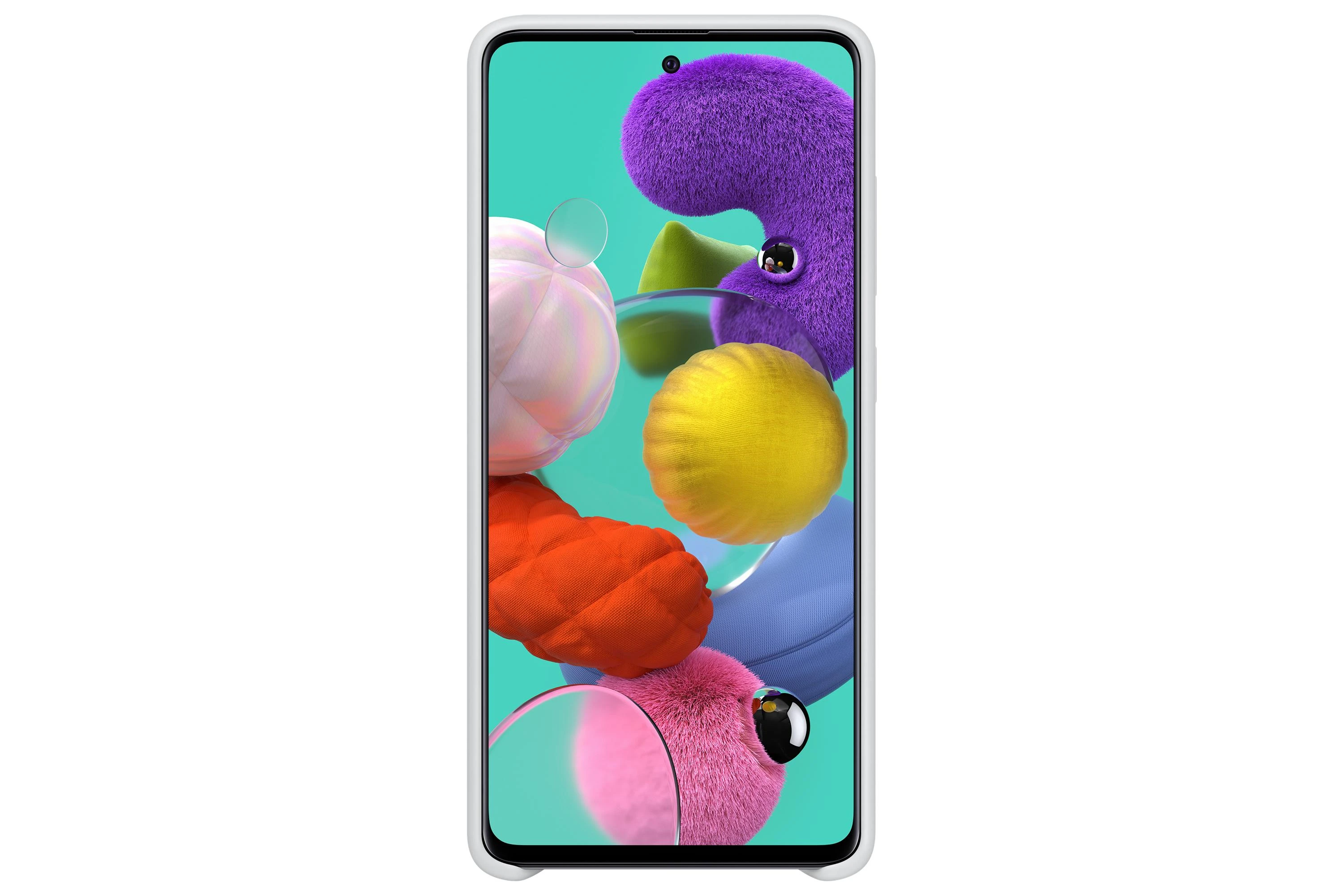PA515TWE Silikoninis dėklas skirtas Samsung Galaxy A51 (Baltas)