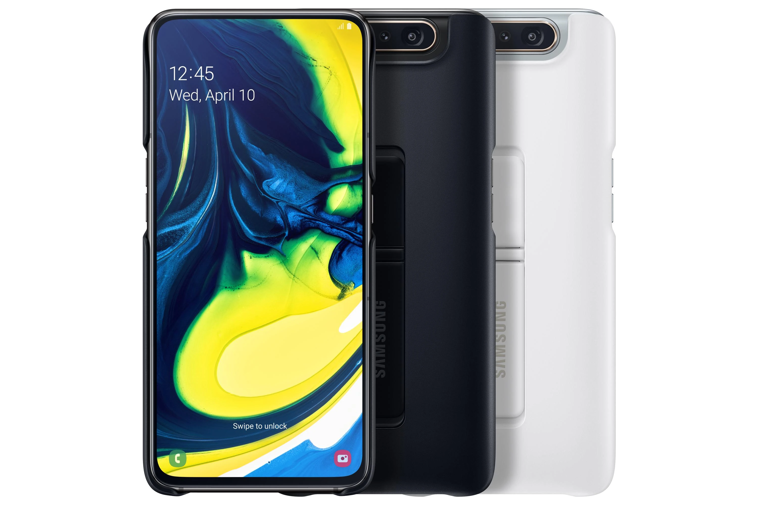 Samsung Galaxy A80 dėkliukas su stovu (Juodas) PA805CBE 