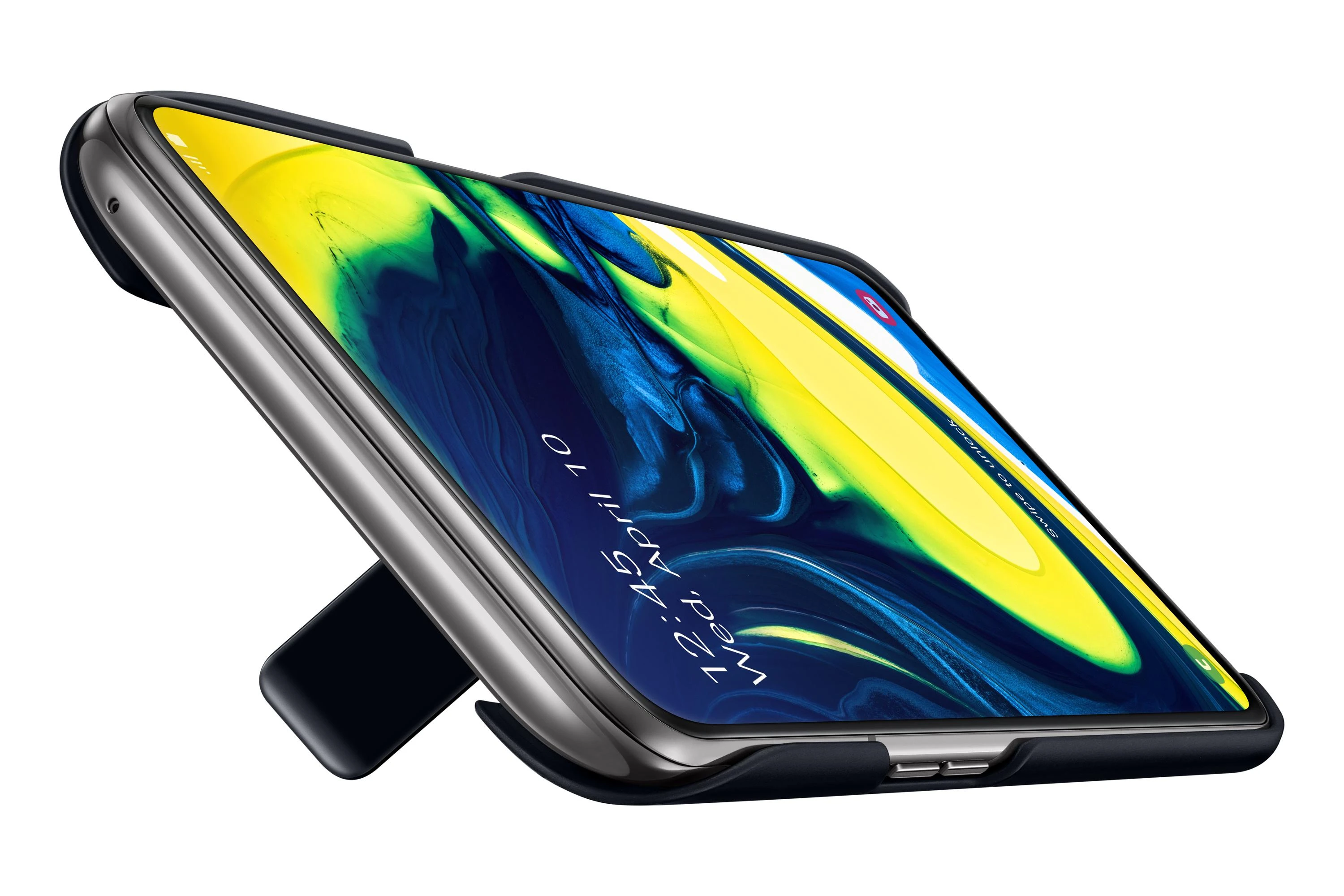 Samsung Galaxy A80 dėkliukas su stovu (Juodas) PA805CBE 