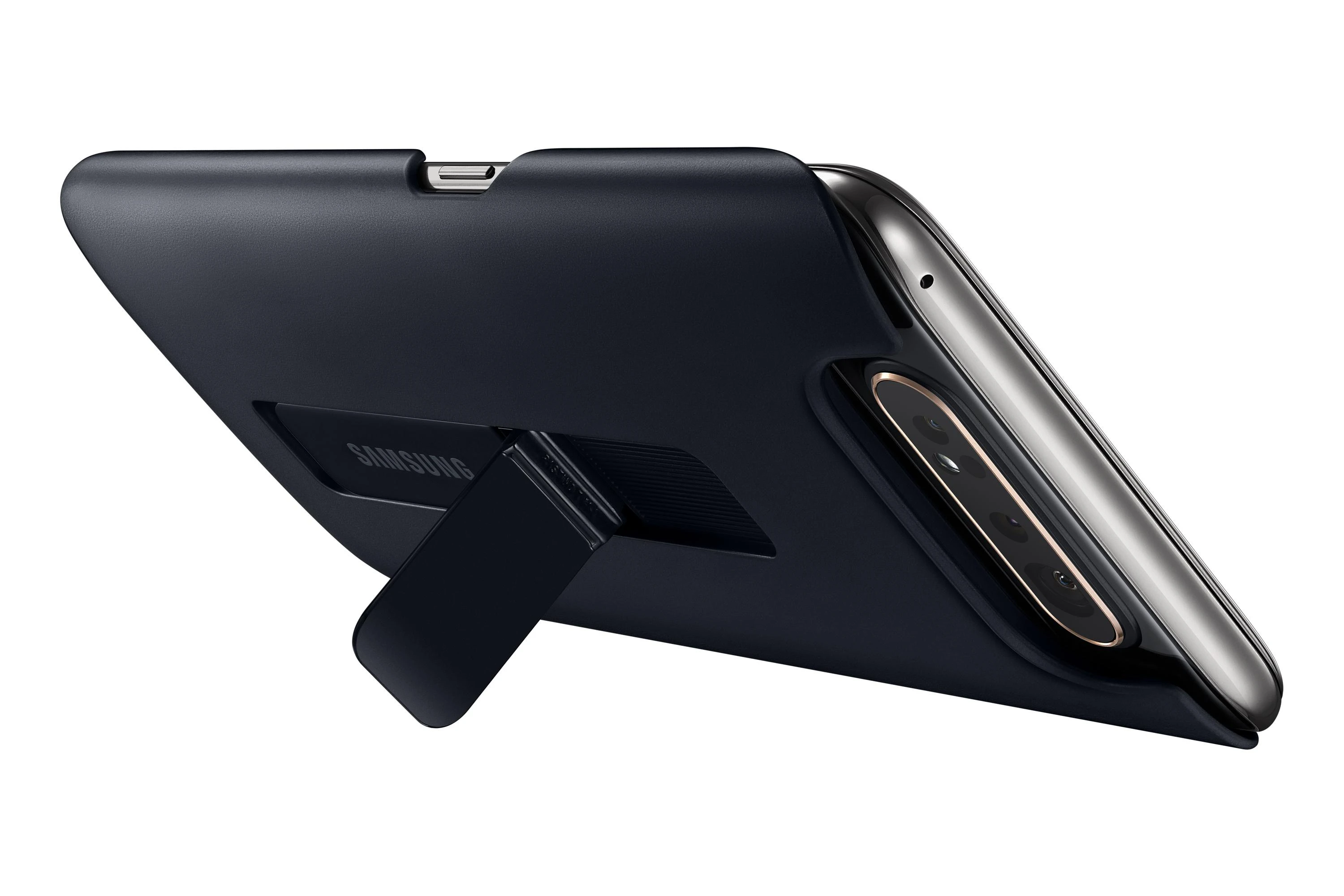 Samsung Galaxy A80 dėkliukas su stovu (Juodas) PA805CBE 