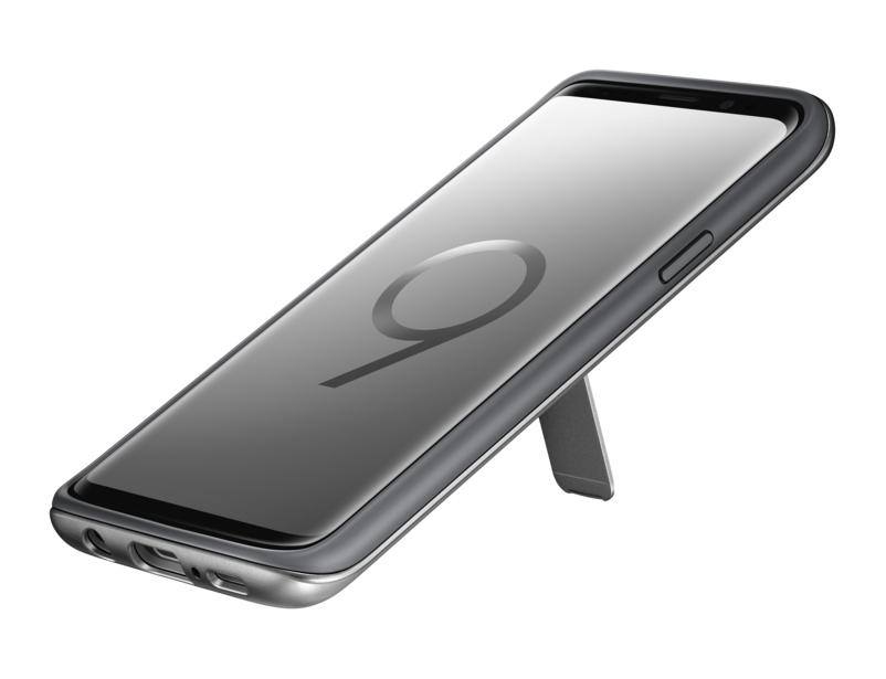 Samsung Galaxy S9 Apsauginis stovintis dėklas (Sidabrinis)