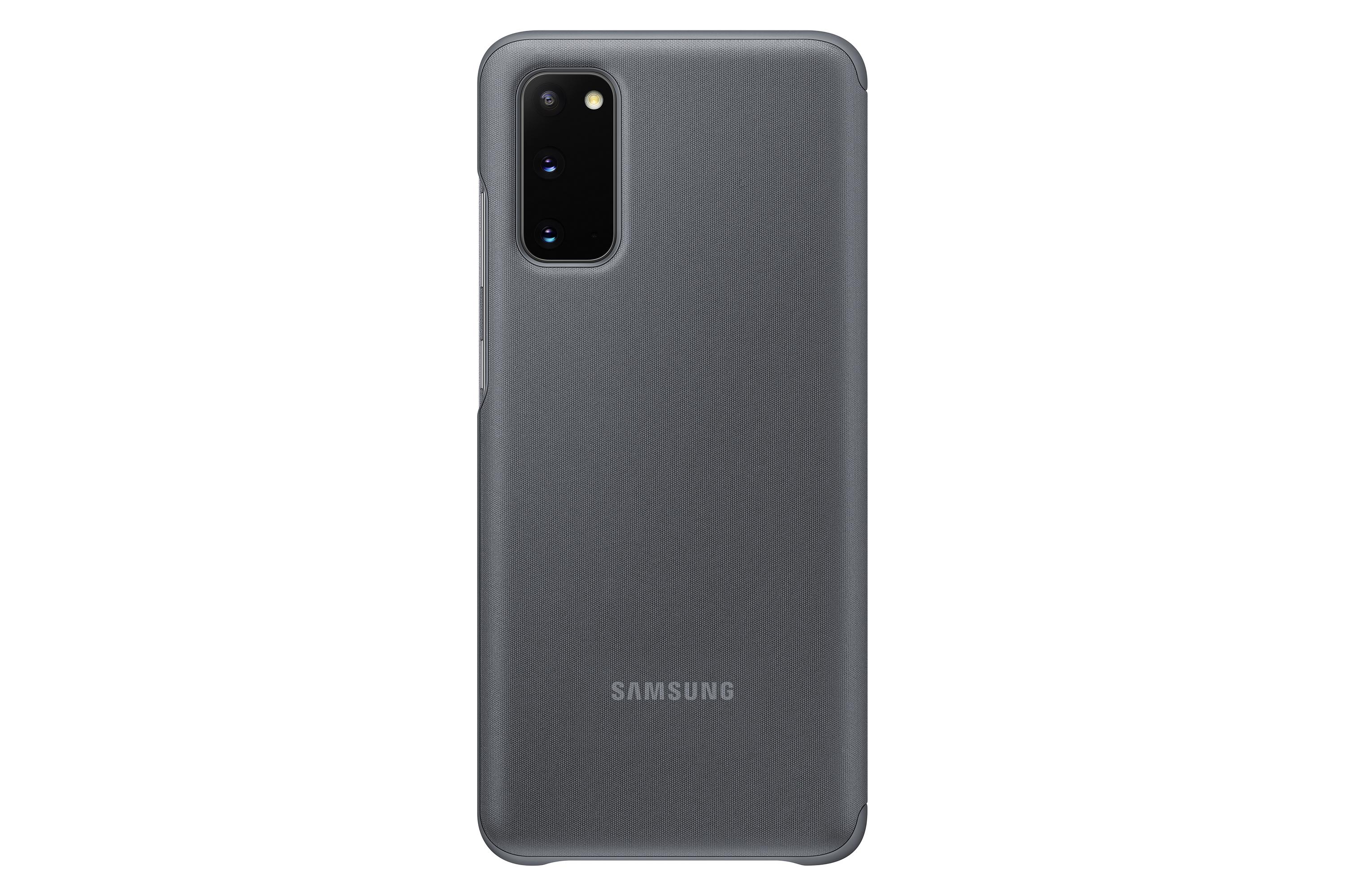 Samsung Galaxy S20 Clear View Atverčiamas Dėklas Pilkas