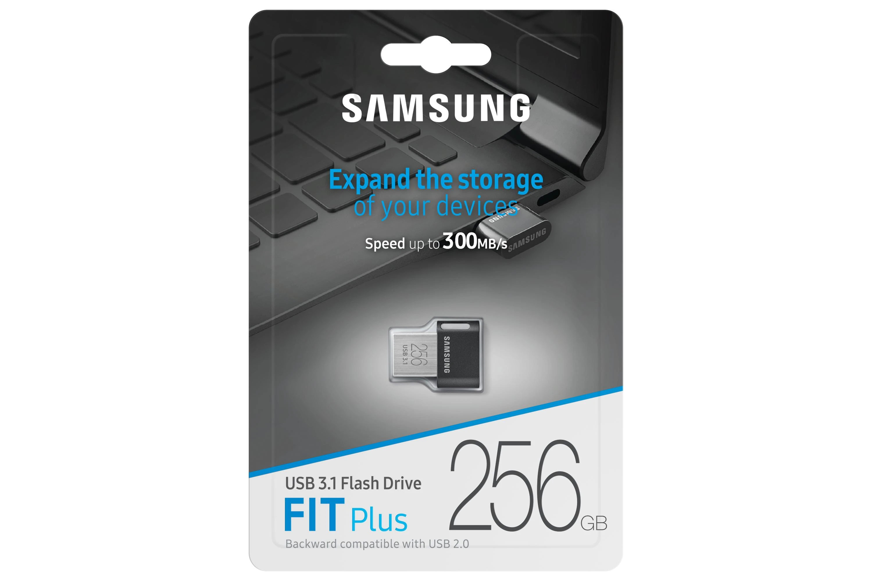USB laikmena Samsung FIT Plus, 256 GB, Juodos spalvos