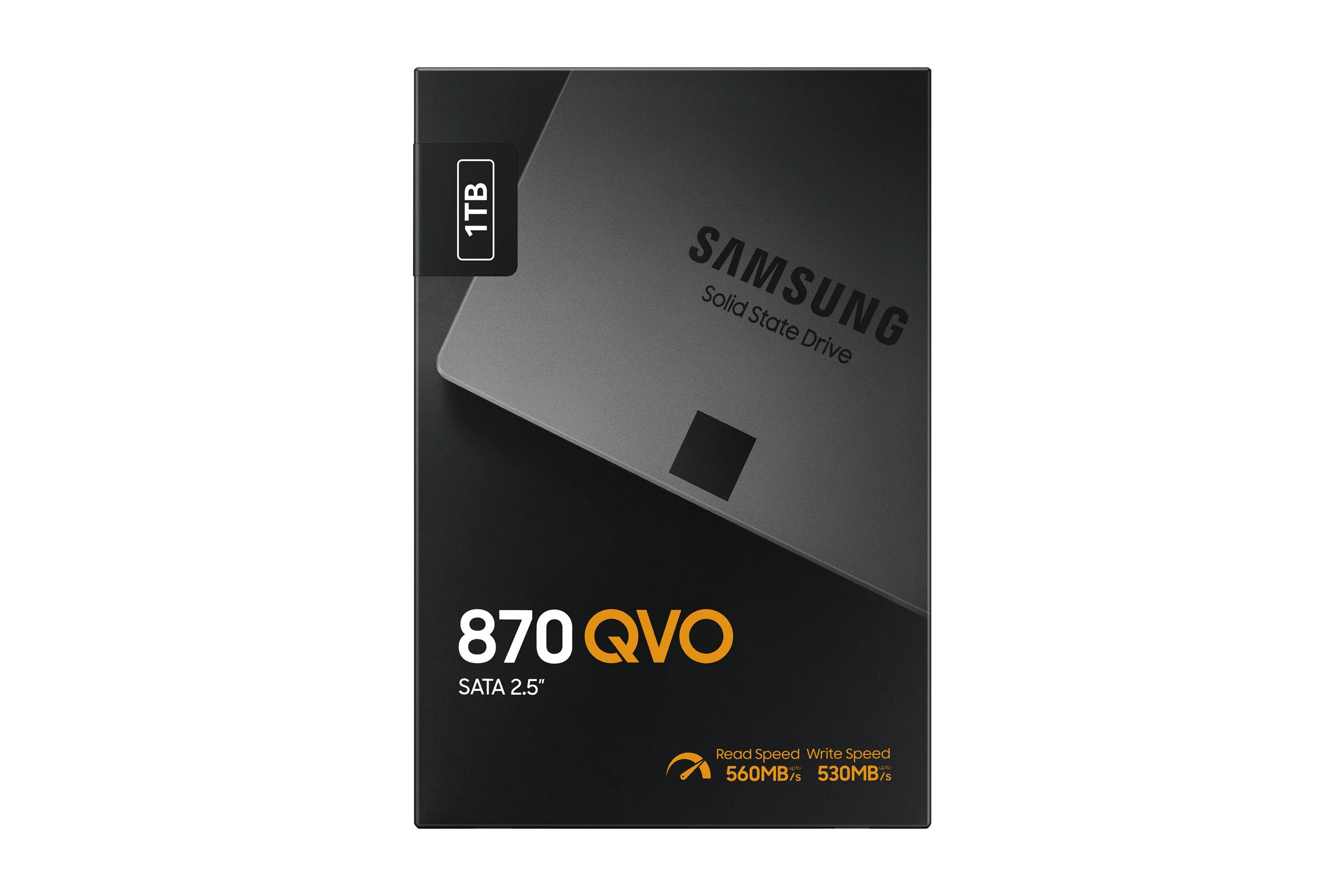 Kietasis diskas  SSD SAMSUNG 870 QVO/1TB/Rašymo greitis 530 MBytes/sec/Skaitymo greitis 560 MBytes/sec/2,5"/TBW 360 TB/MTBF 1500000 hours/MZ-77Q1T0BW