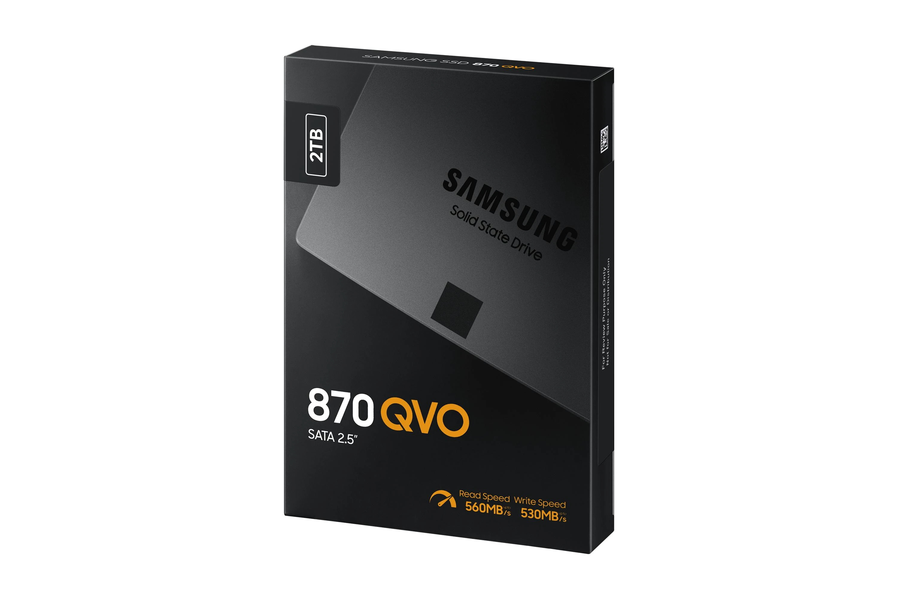 Kietasis diskas SSD SAMSUNG 870 QVO 2TB/SATA 3.0/Rašymo greitis 530 MBytes/sec/Skaitymo greitis 560 MBytes/sec/TBW 720 TB/MTBF 1500000 hours/MZ-77Q2T0BW