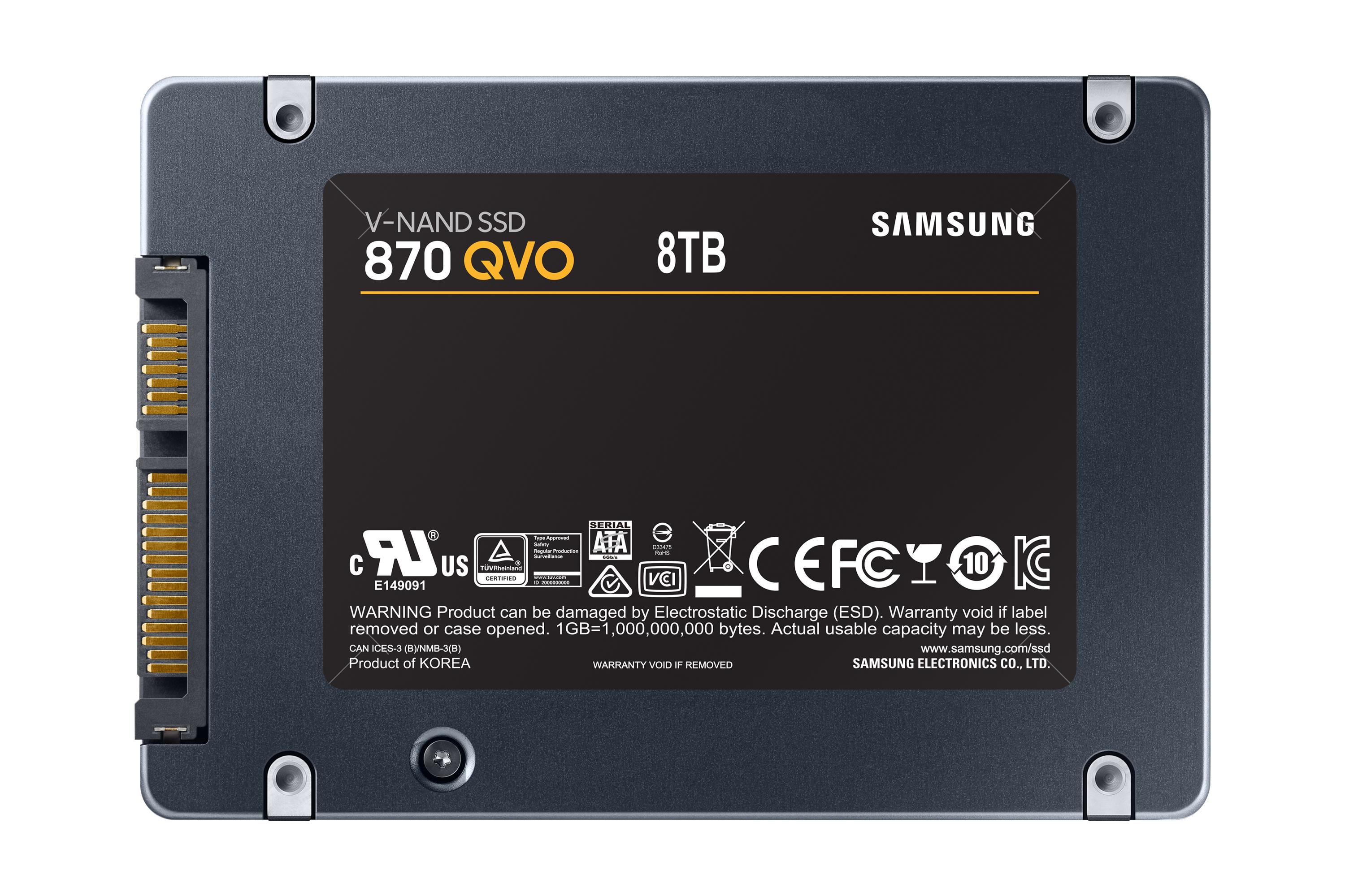 Kietasis diskas SSD SAMSUNG 870 QVO/8TB/SATA 3.0/MZ-77Q8T0BW