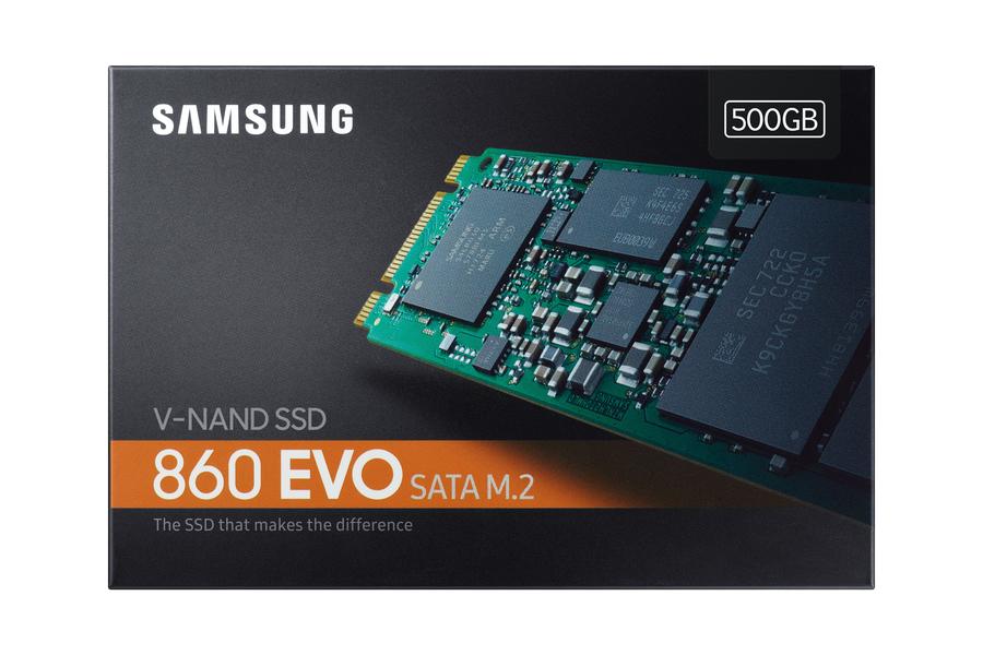 SSD SAMSUNG 860 Evo 500GB / M.2 / SATA 3.0 / MLC / Rašymo greitis 520  MBytes / sec / Skaitymo greitis 550 MBytes / sec / MTBF 1500000 hours /  MZ-N6E500BW | Varle.lt