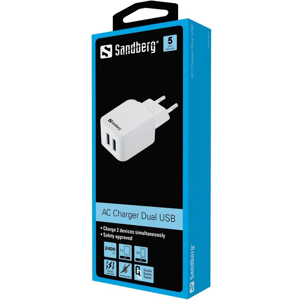 Sandberg AC Charger Dual USB 2.4+1A EU