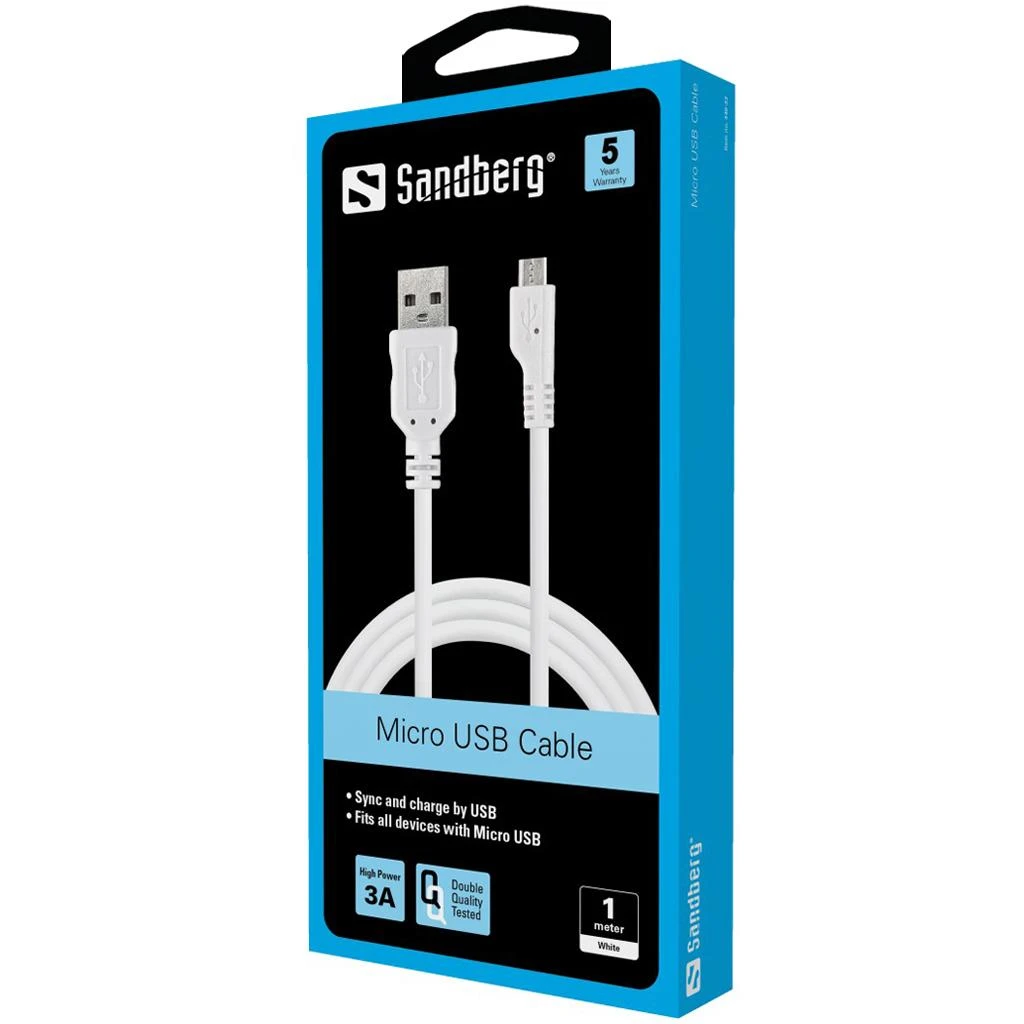 Sandberg MicroUSB sinchronizavimo/įkrovimo kabelis 1m