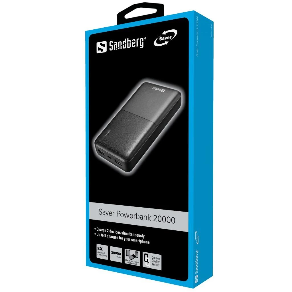 Sandberg Saver 20000 mAh išorinė baterija pakuotėje