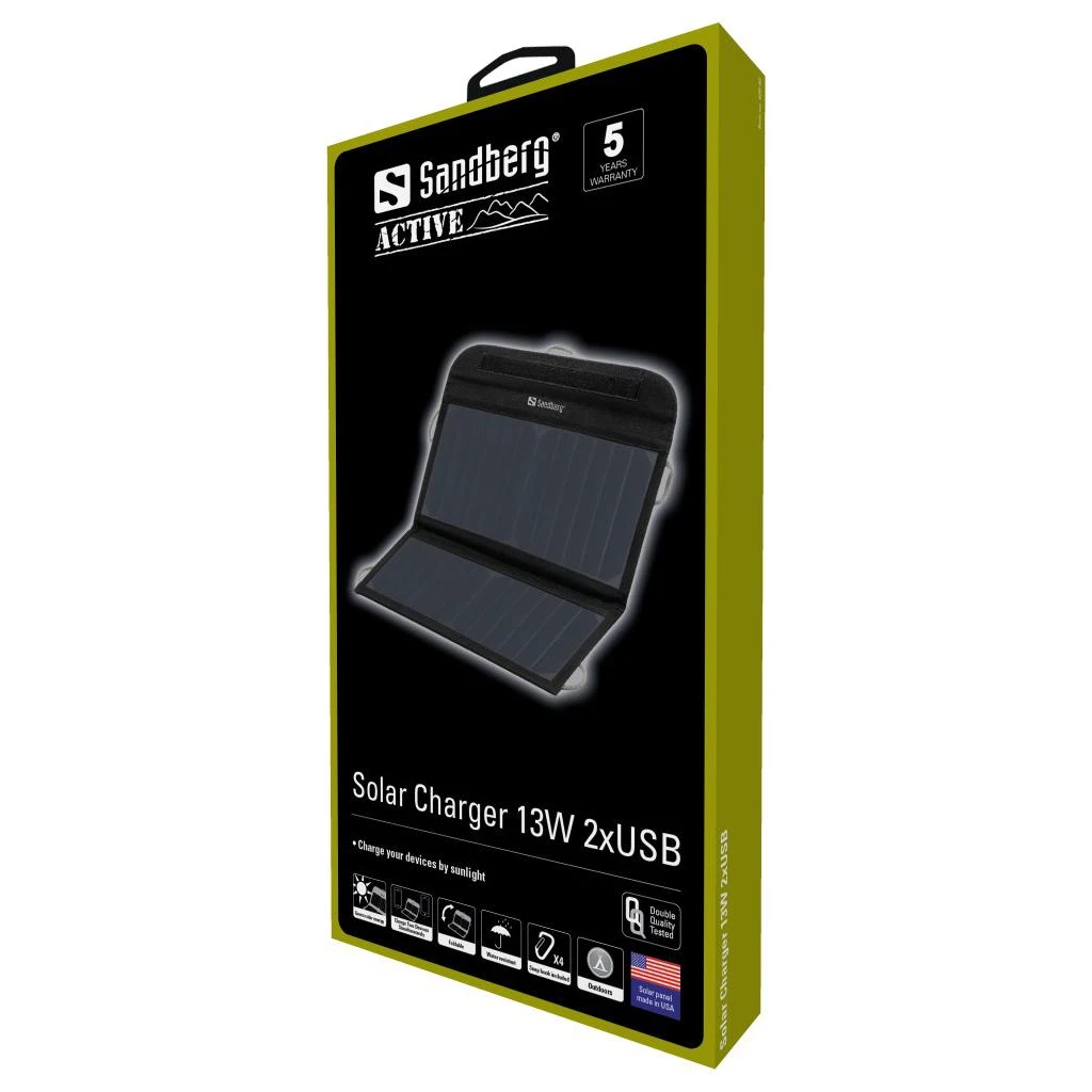 Sandberg saulės įkroviklis 13W 2xUSB