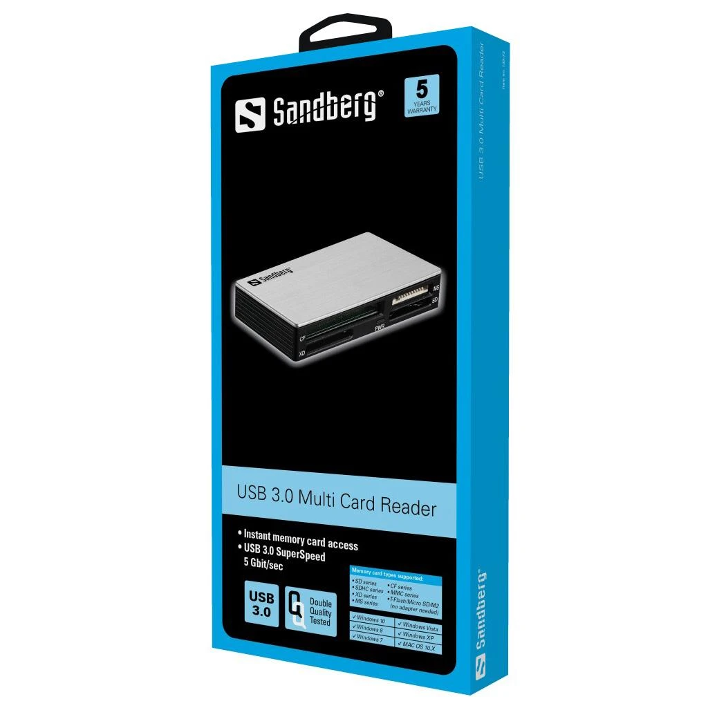 Sandberg USB 3.0 kelių kortelių skaitytuvas