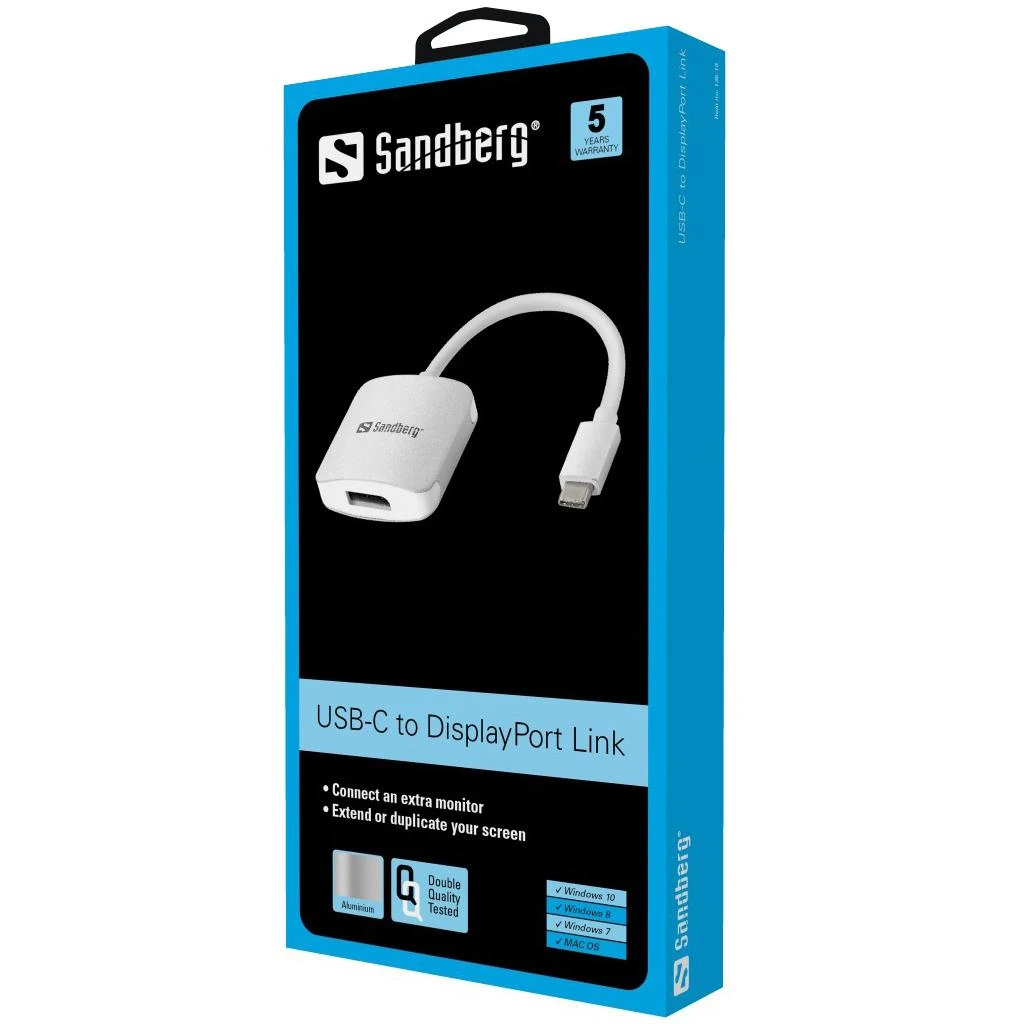 Sandberg USB-C į DisplayPort adapteris pakuotėje