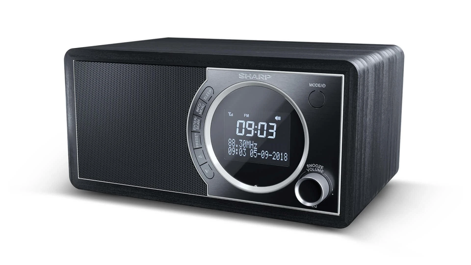 Sharp DR-450(BK) radijo imtuvas Laikrodis Juoda