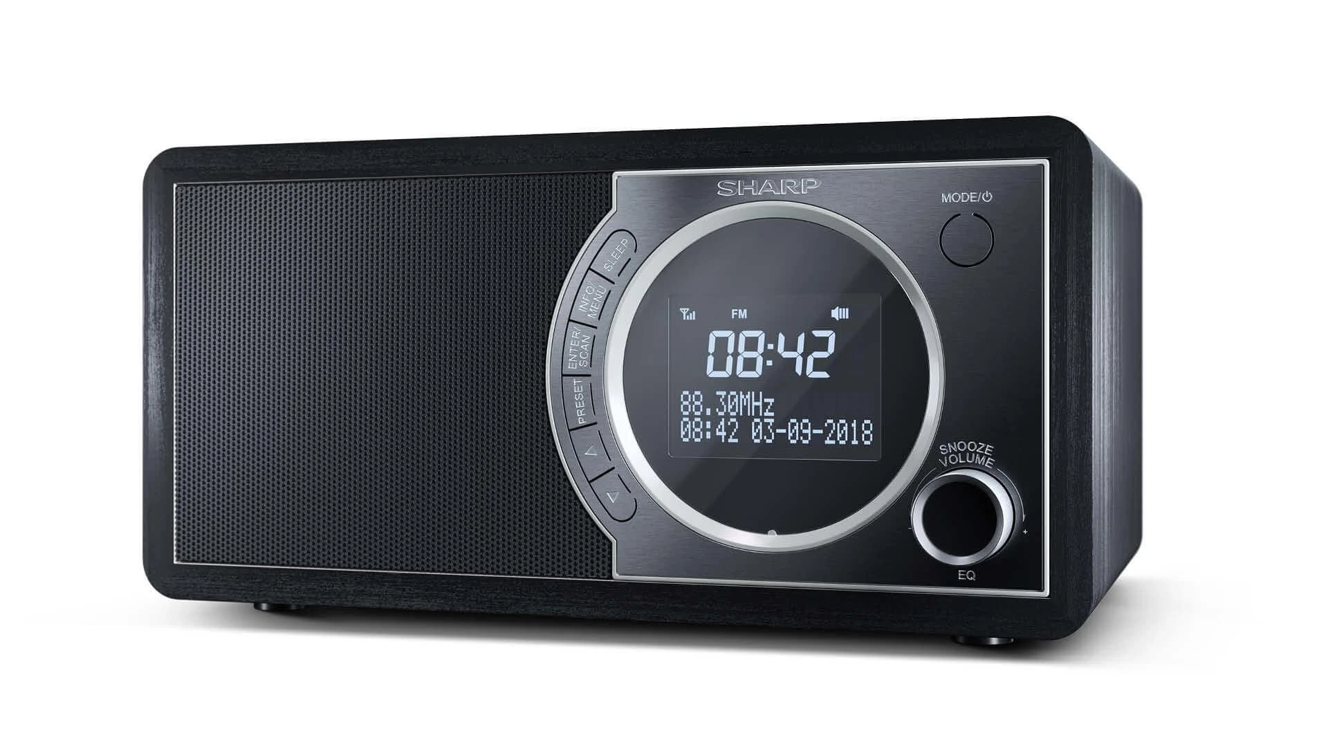 Sharp DR-450(BK) radijo imtuvas Laikrodis Juoda