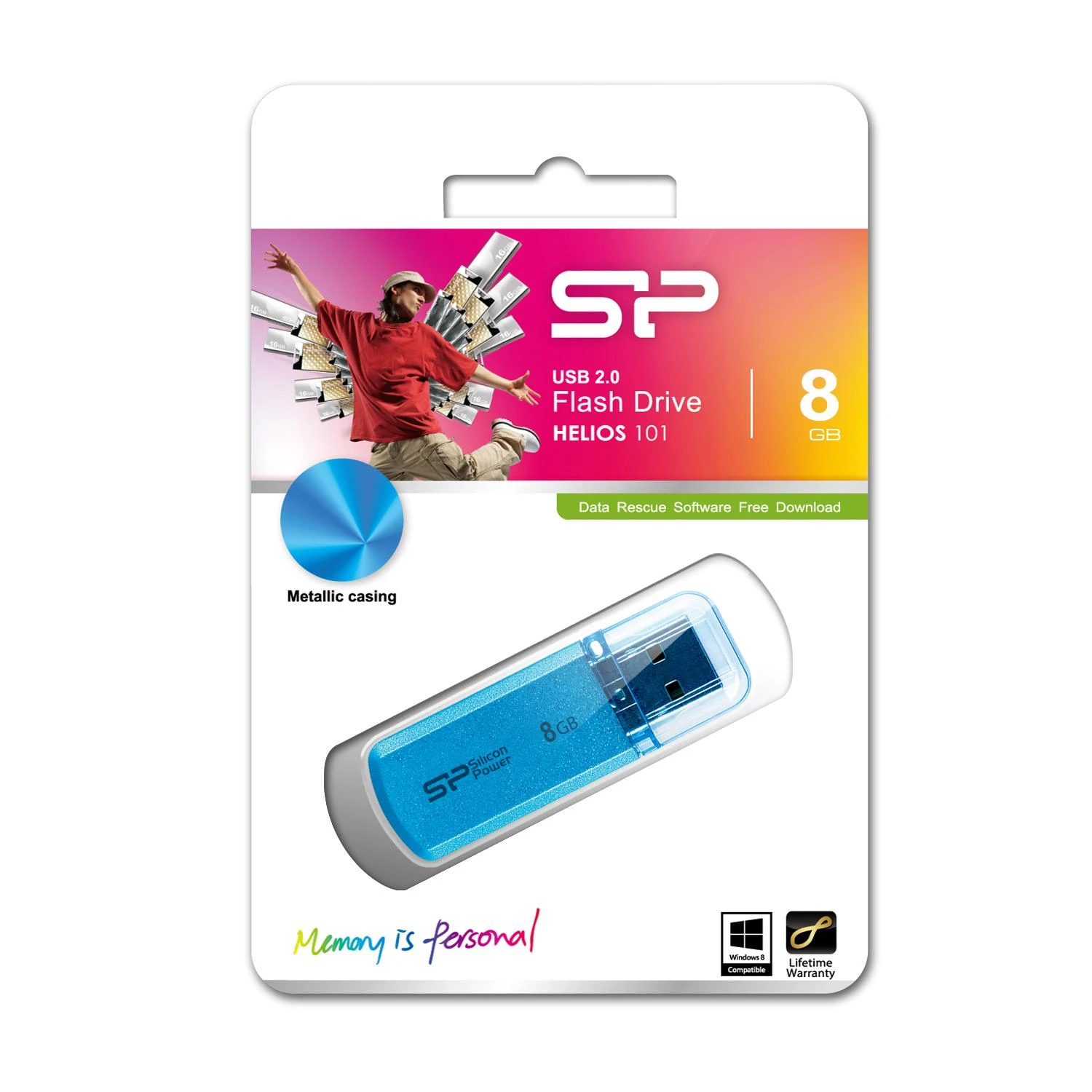 Silicon Power | Helios 101 | 8 GB | USB Type-A | Mėlyna