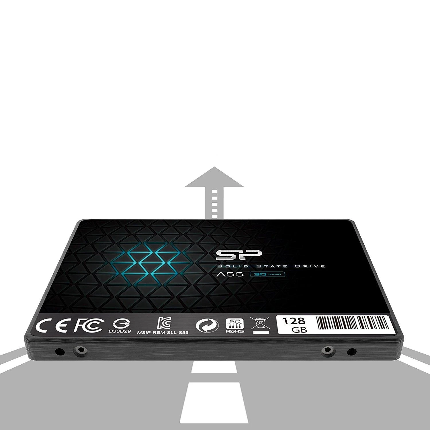 Silicon Power | A55 | 128 GB | SSD form factor 2.5" | Solid-state drive sąsaja SATA | Skaitymo greitis 550 MB/s | Rašymo greitis 420 MB/s