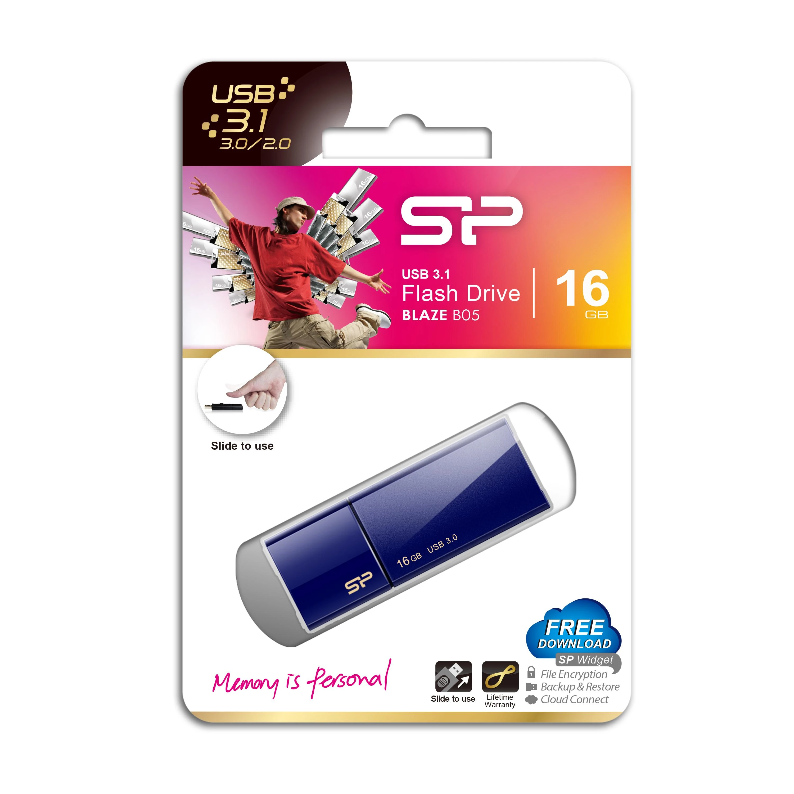 „Silicon Power“ | „Blaze B05“ | 16 GB | USB A tipo | Mėlyna