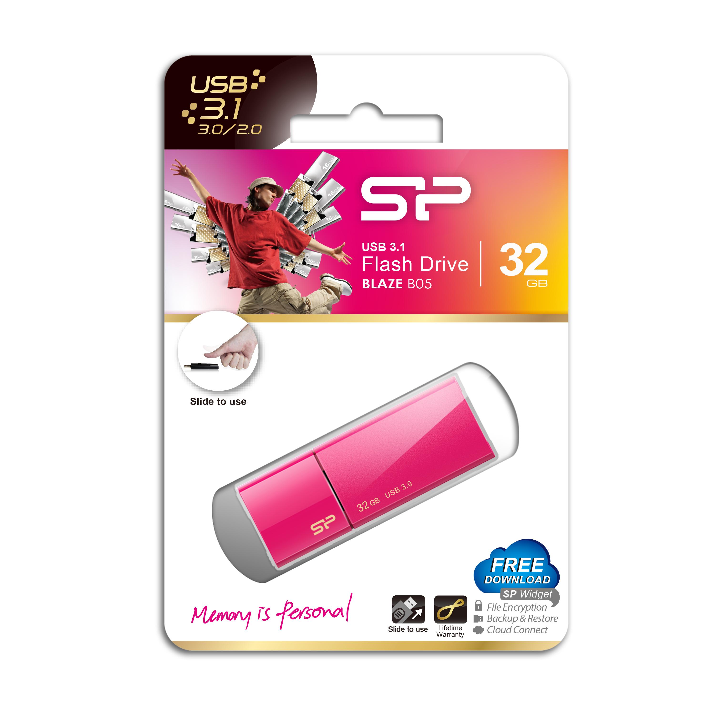 Silicon Power Blaze B05 32 GB, USB 3.0, Rožinė