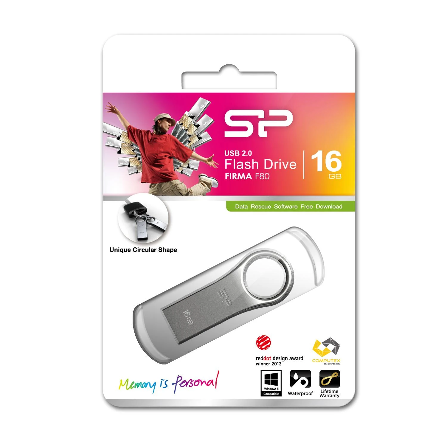 Silicon Power | Firma F80 | 16 GB | USB Type-A | Sidabrinis