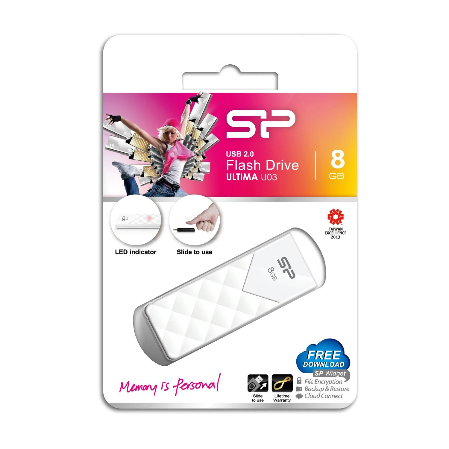 „Silicon Power“ | „Ultima U03“ | 8 GB | USB A tipo | Baltas