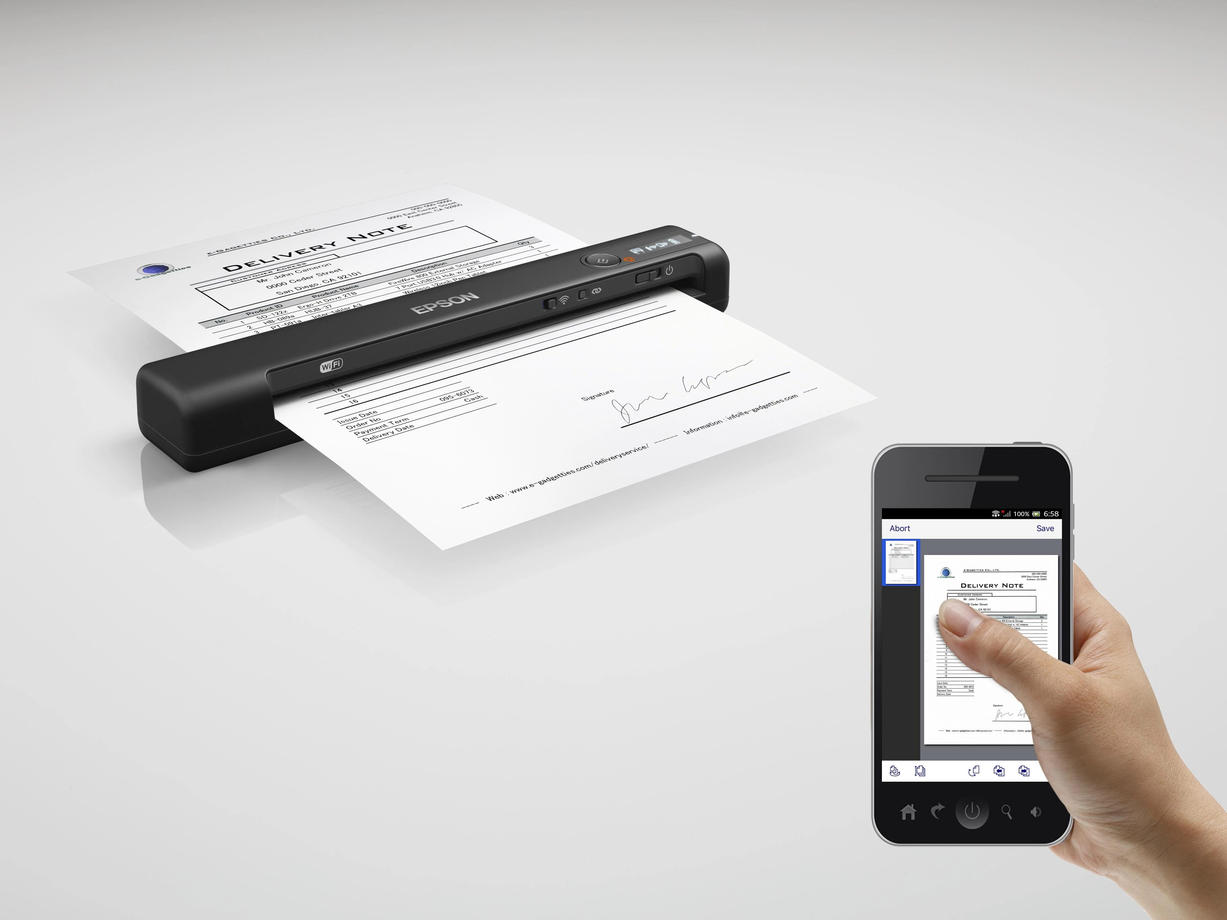 Belaidis mobilus skaitytuvas Epson WorkForce ES-60W