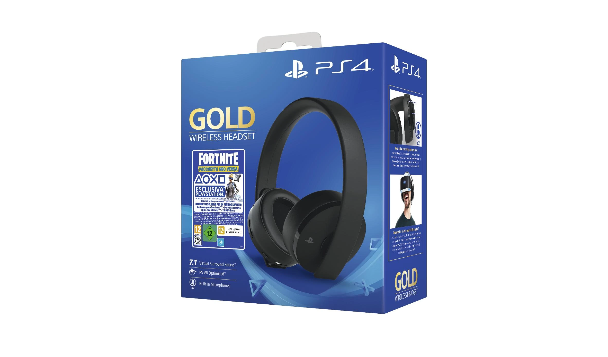 Belaidės ausinės Sony PlayStation Gold Wireless Headset, juodos + Fortnite Neo Versa bundle