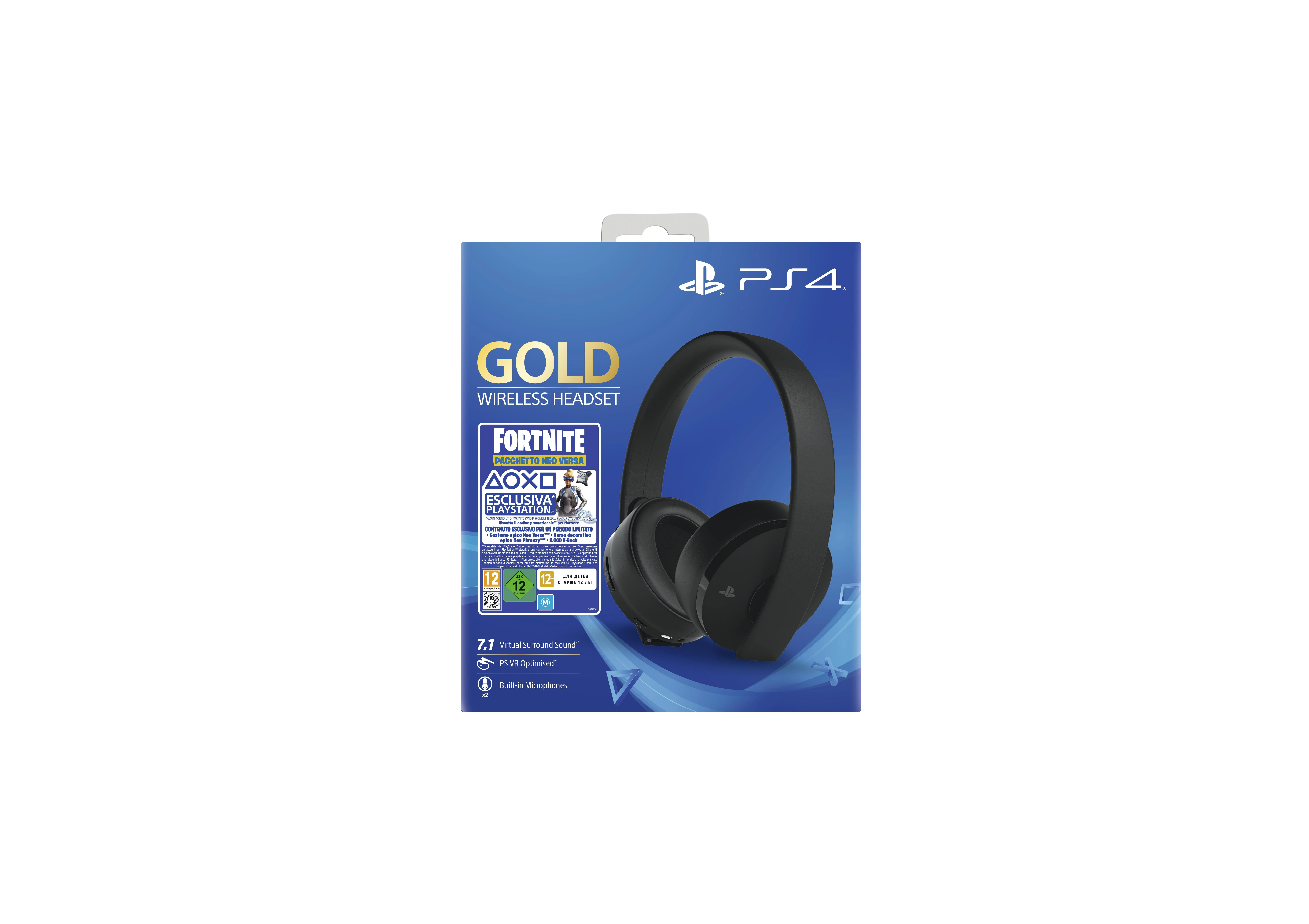 Belaidės ausinės Sony PlayStation Gold Wireless Headset, juodos + Fortnite Neo Versa bundle