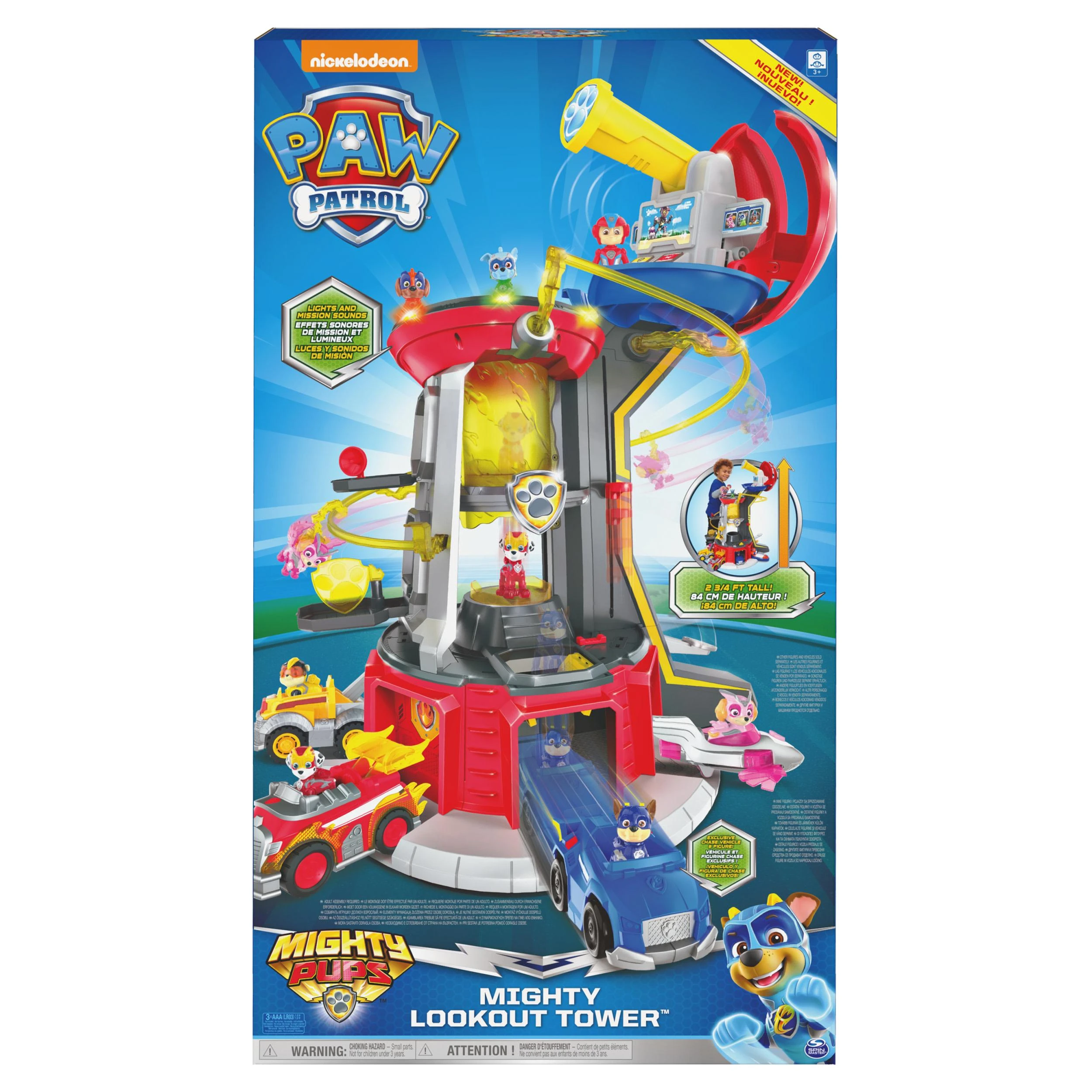 Šunyčių patrulių apžvalgos bokštas Spin Master PAW PATROL + transporto priemonė su Čeiso figūrėle