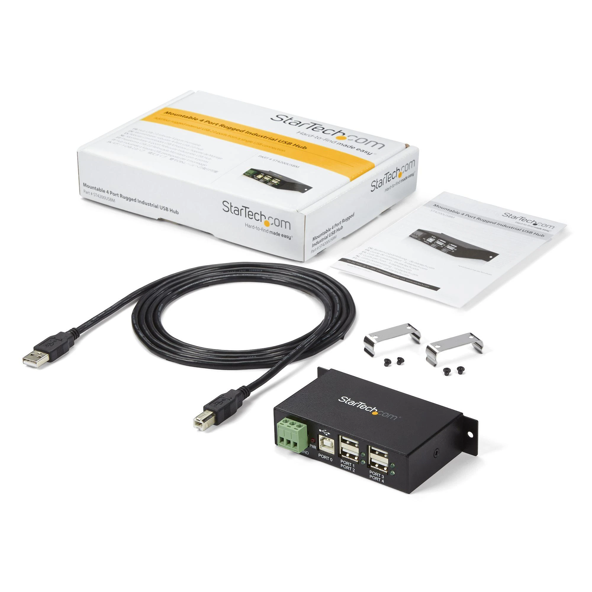 StarTech.com ST4200USBM sąsajos šakotuvas USB 2.0 Type-B 480 Mbit/ai Juoda