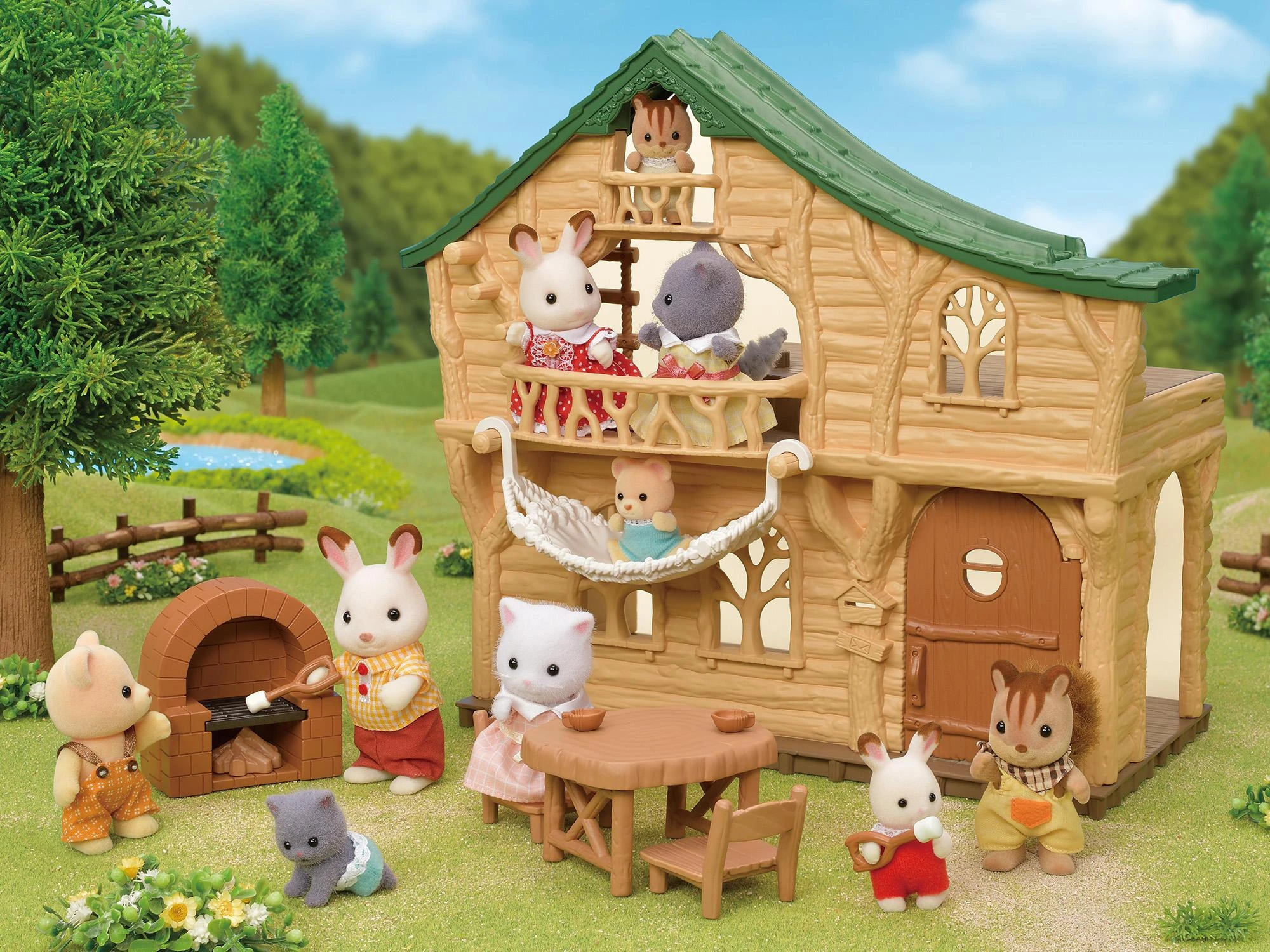 Epoch Sylvanian Families Namelis prie ežero