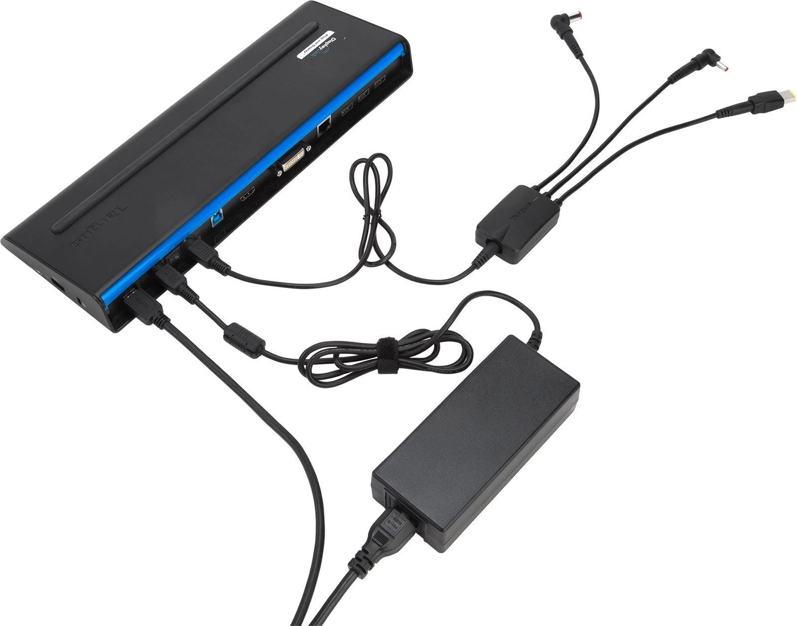 TARGUS 3-WAY DC CHARGING HYDRA CABLE 3 PIN Juodas