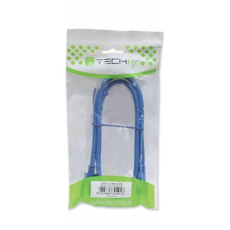 Intracom Techly 1.0m USB 3.0/Micro-B USB 3.0 USB kabelis 1 m 3.2 Gen 1 (3.1 Gen 1) USB A Micro-USB B Mėlyna