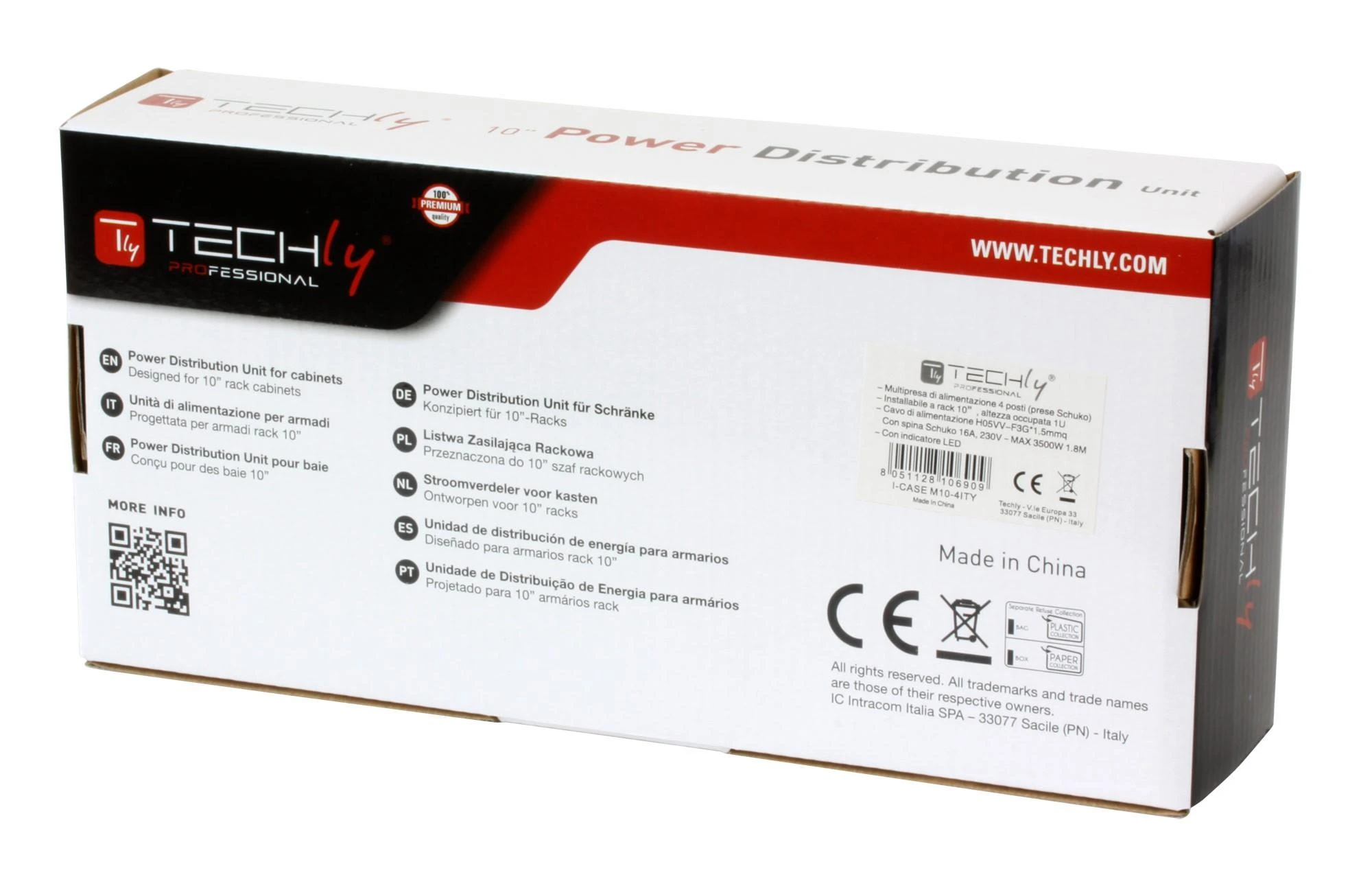 Techly I-CASE M10-4ITY komutacinės spintos priedas Maitinimo lizdų blokas