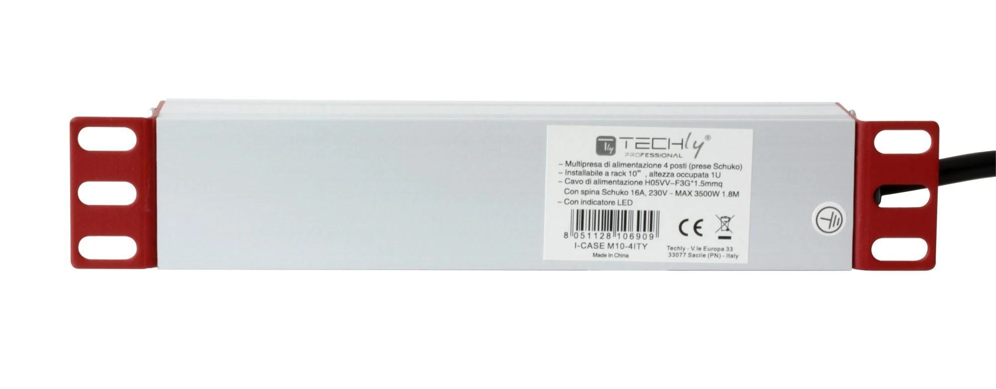Techly I-CASE M10-4ITY komutacinės spintos priedas Maitinimo lizdų blokas