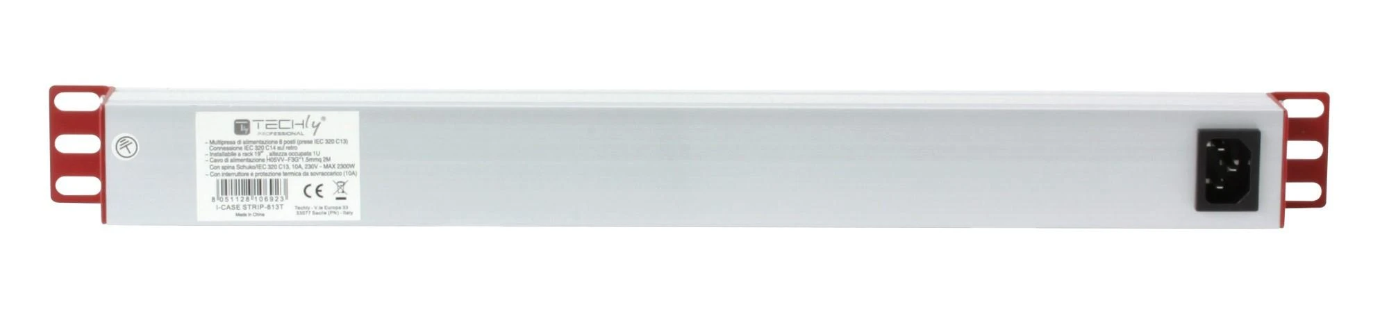Techly Pro TECHLYPRO stovas 19 colių maitinimo juosta 1U 8 lizdai C13