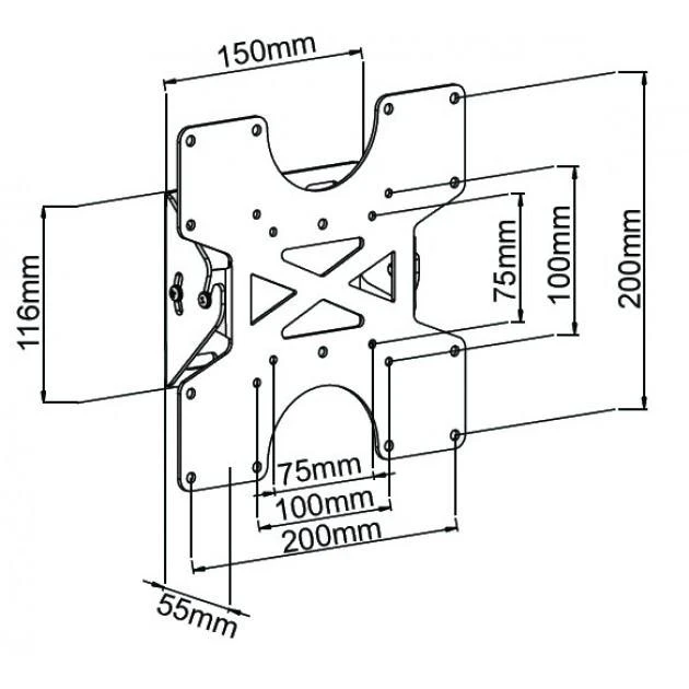 Techly ICA-LCD 113-BK televizoriaus laikiklis 94 cm (37") Juoda