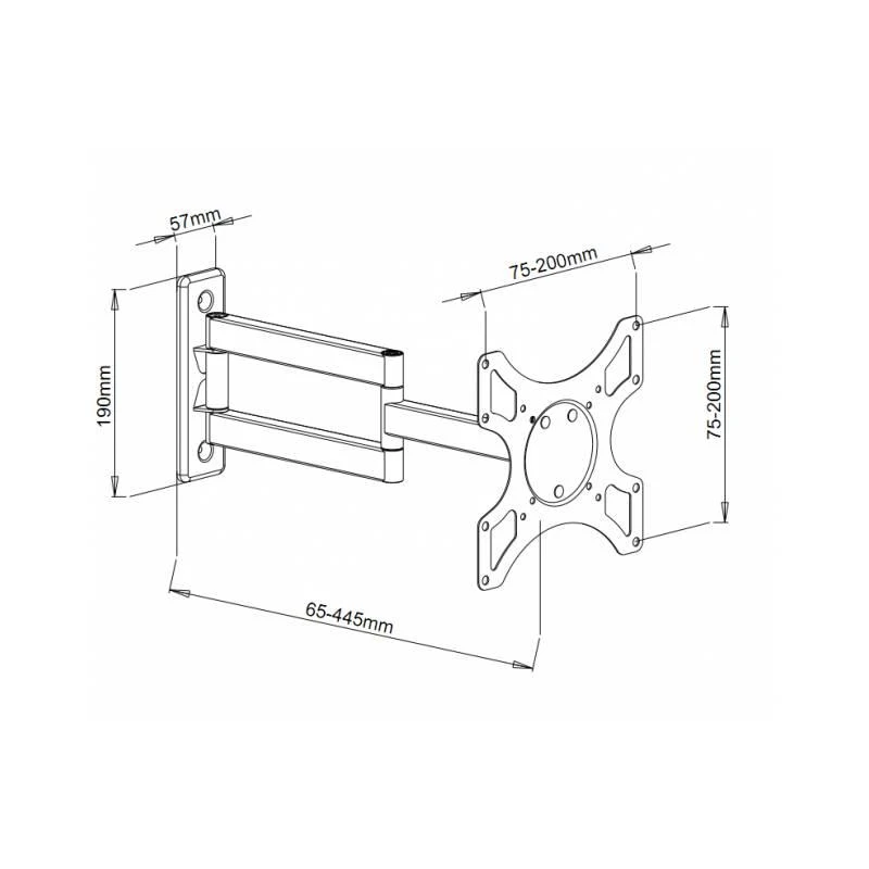 Techly ICA-LCD 2903WH plokščiųjų ekranų sieninis laikiklis 94 cm (37") Balta