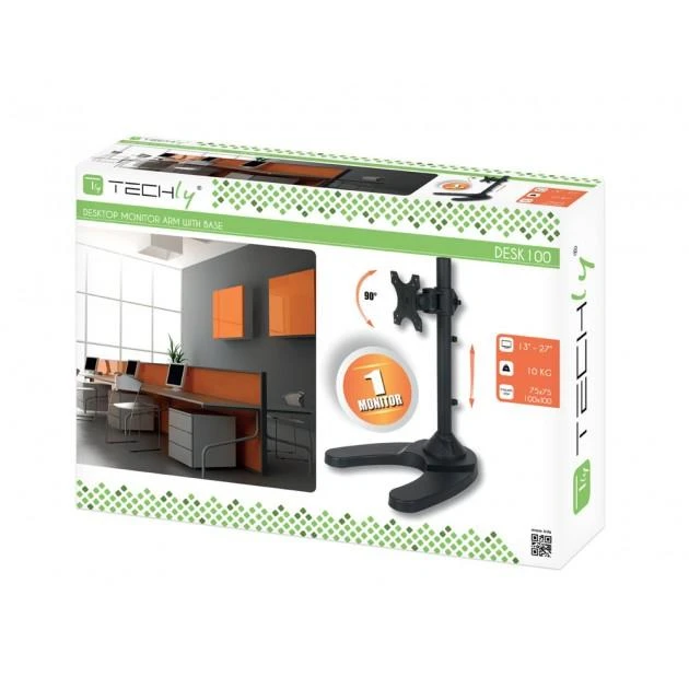 Laikiklis TECHLY 303584 Techly Freestanding desk LED/LCD monitorius arm 13-27 10kg VESA juodas
