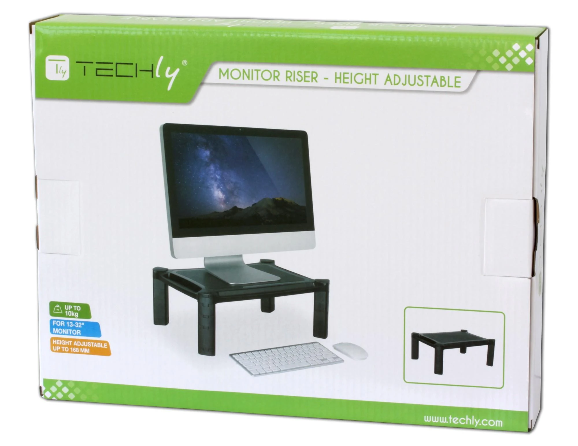 Techly 028474 reguliuojamo aukščio stovas LED/LCD monitoriams