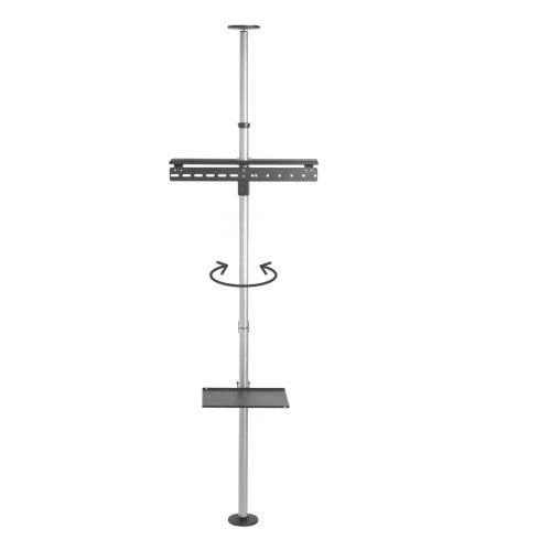 Laikiklis Techly ICA-TR32 grindų stovas plokštiesiems ekranams 177,8 cm (70") Grindų stovas su fiksuota plokštuma Juoda, Pilka