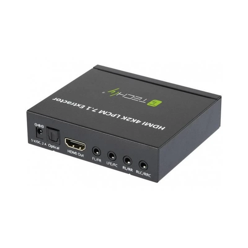 Techly HDMI 7.1 garso keitiklis su jungčių skydeliu