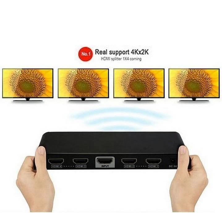 Šakotuvas TECHLY 023981 Techly AV HDMI 2.0 skirstytuvas 1x4 UHD 4Kx2K 3D kintamosios srovės maitinimas