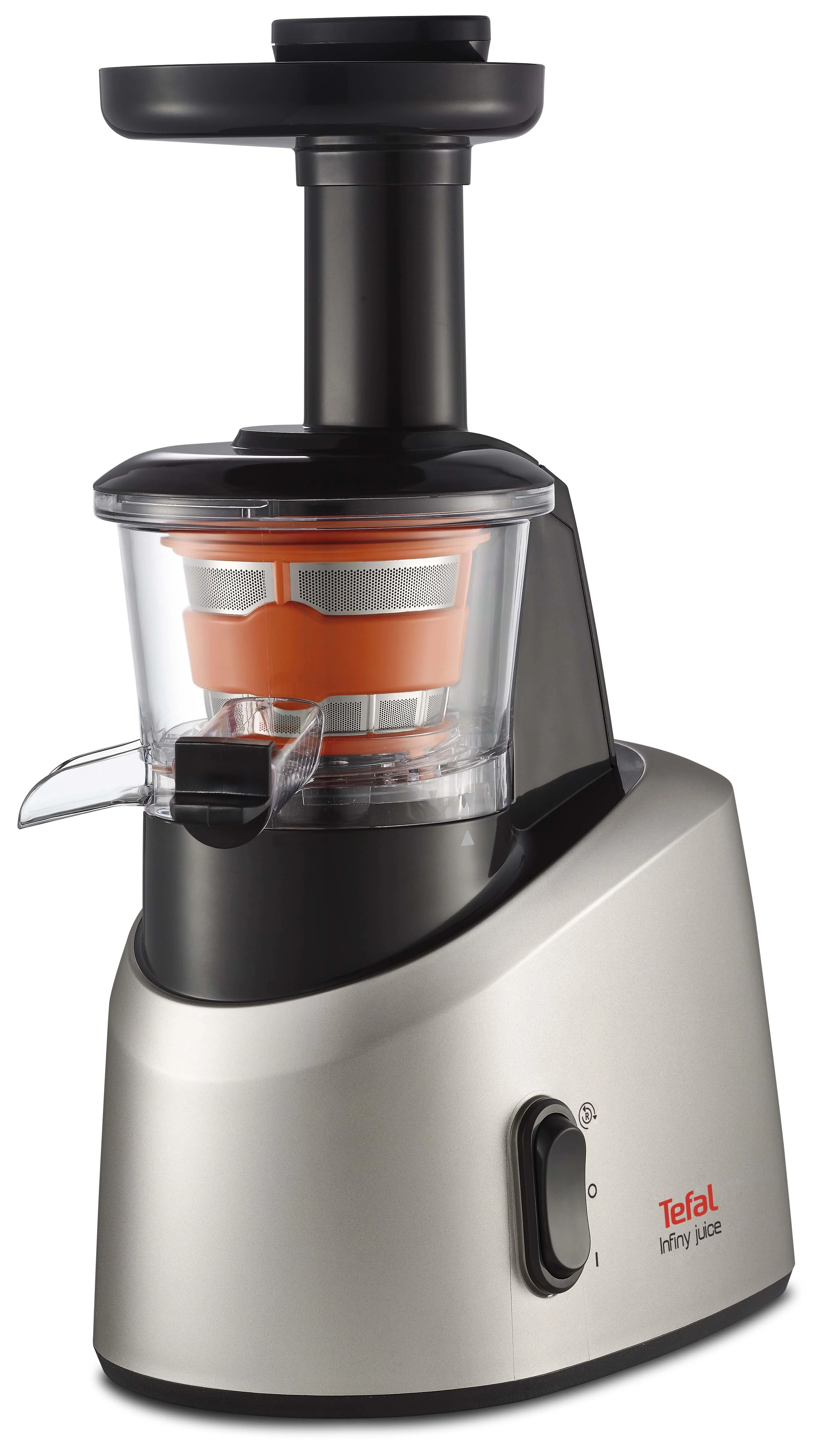 Sulčiaspaudė TEFAL | Slow Juicer | ZC255B38 | Type Electric | Sidabrinis/ juodas | 200 W | Extra large fruit input | Greičių skaičius 2 | 82 RPM