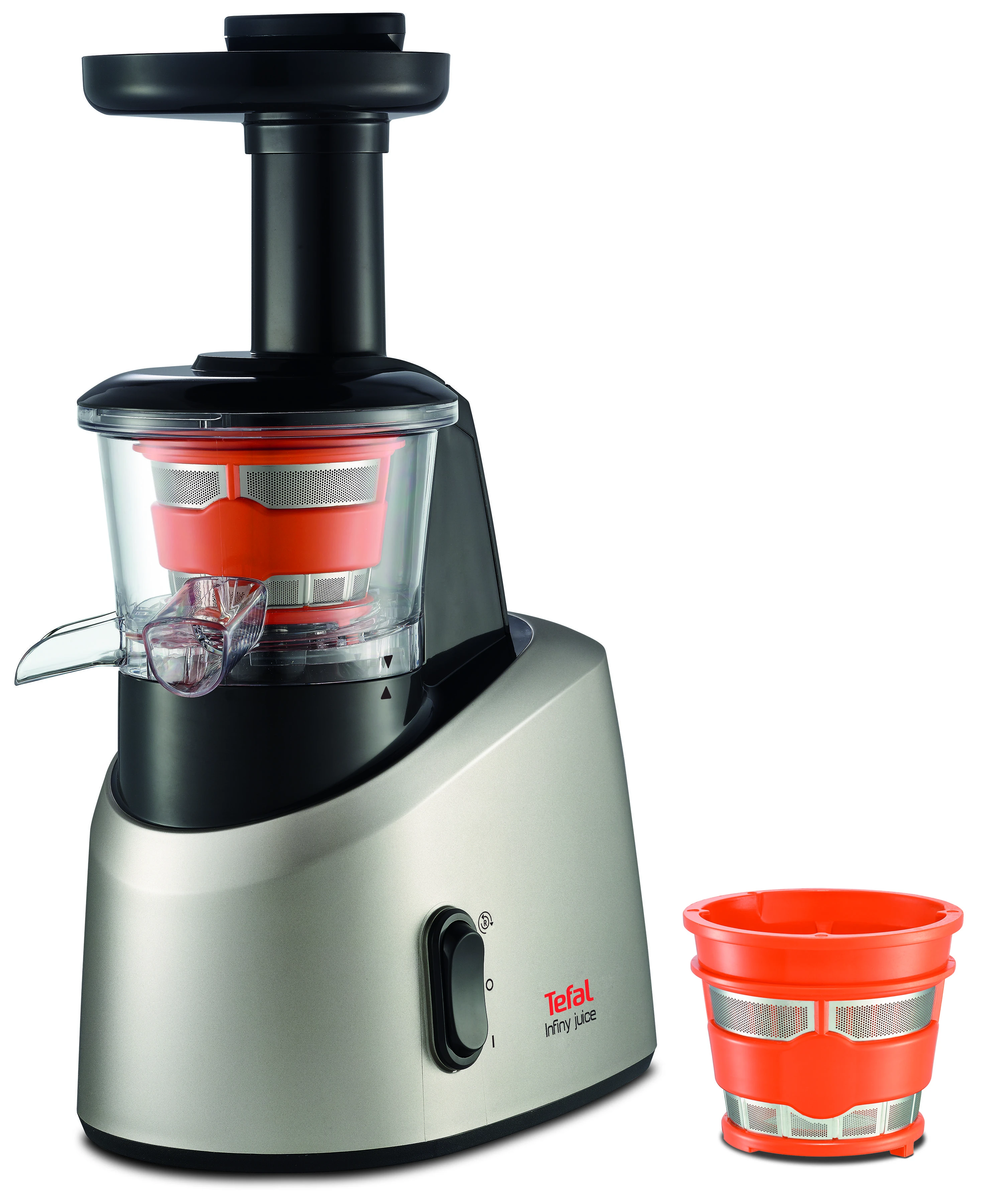 Sulčiaspaudė TEFAL | Slow Juicer | ZC255B38 | Type Electric | Sidabrinis/ juodas | 200 W | Extra large fruit input | Greičių skaičius 2 | 82 RPM