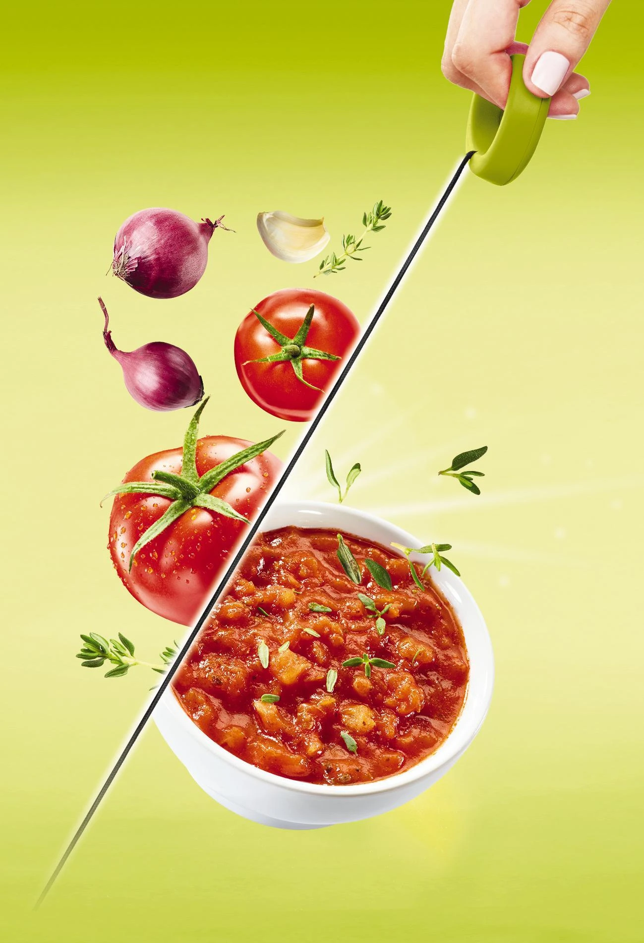 Tefal K13304 rankinė maisto pjaustyklė Žalia, Permatomas, Balta
