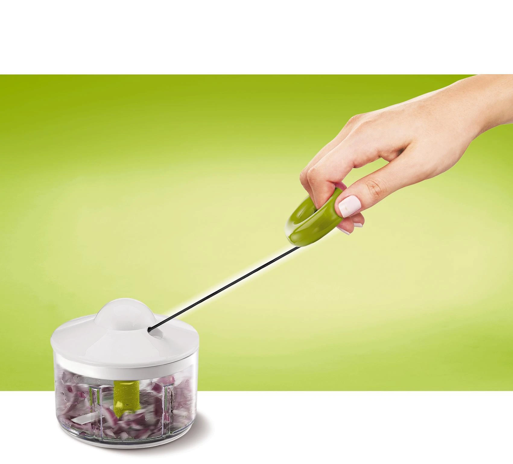 Tefal K13304 rankinė maisto pjaustyklė Žalia, Permatomas, Balta
