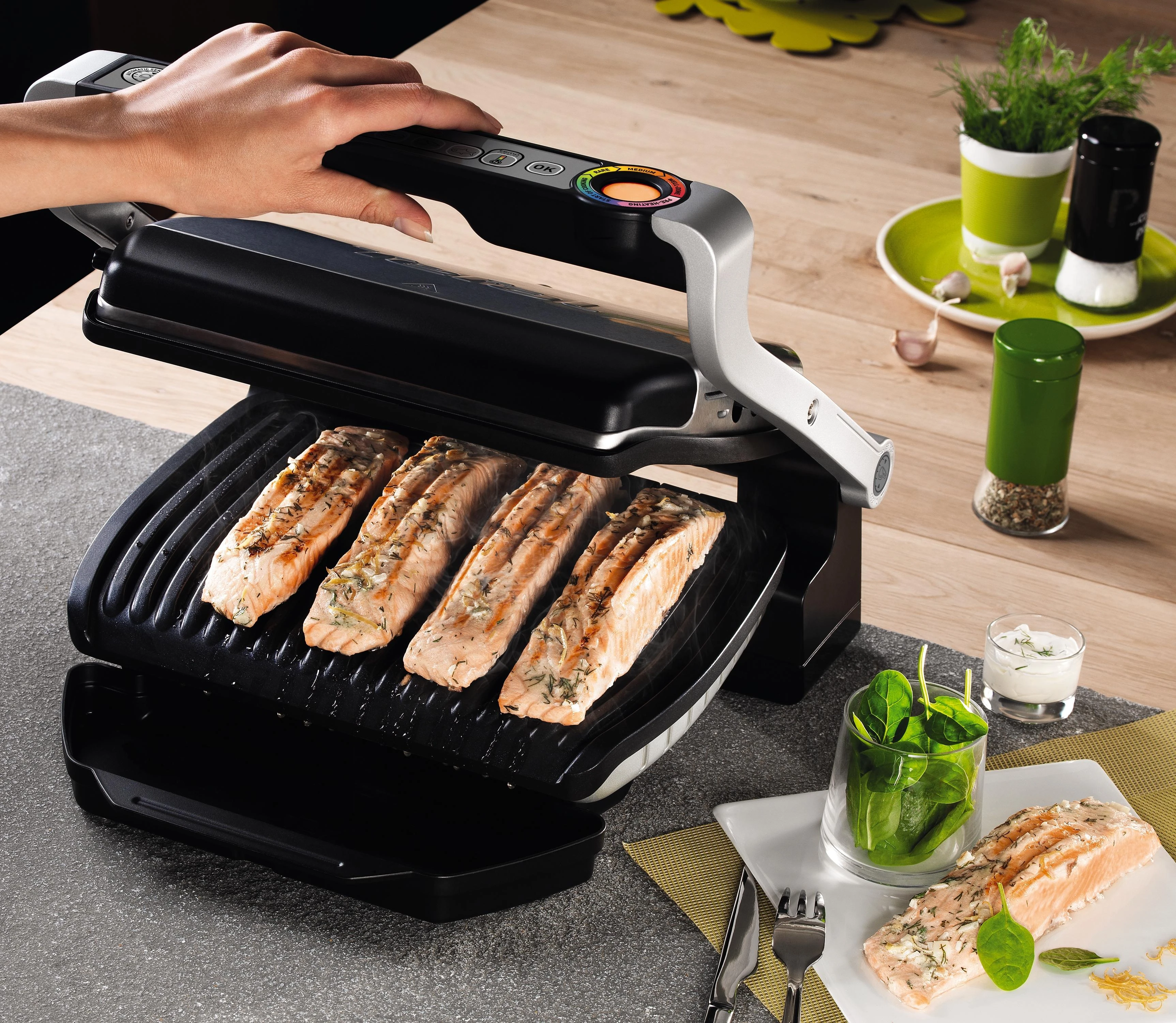 TEFAL elektrinis grilis GC712D34 Sidabrinis / Juodas