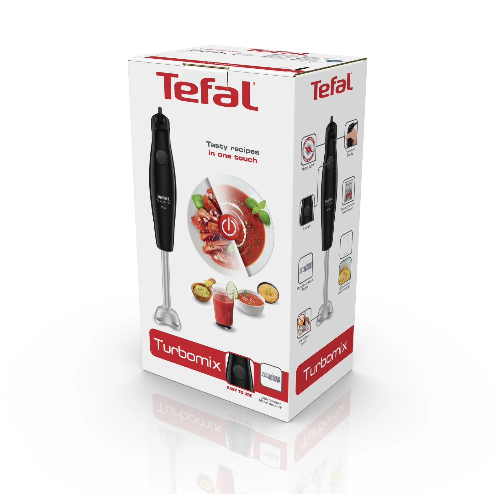 Tefal Turbomix HB1218 trintuvas 0,8 L Panardinamas maišytuvas Juoda 350 W